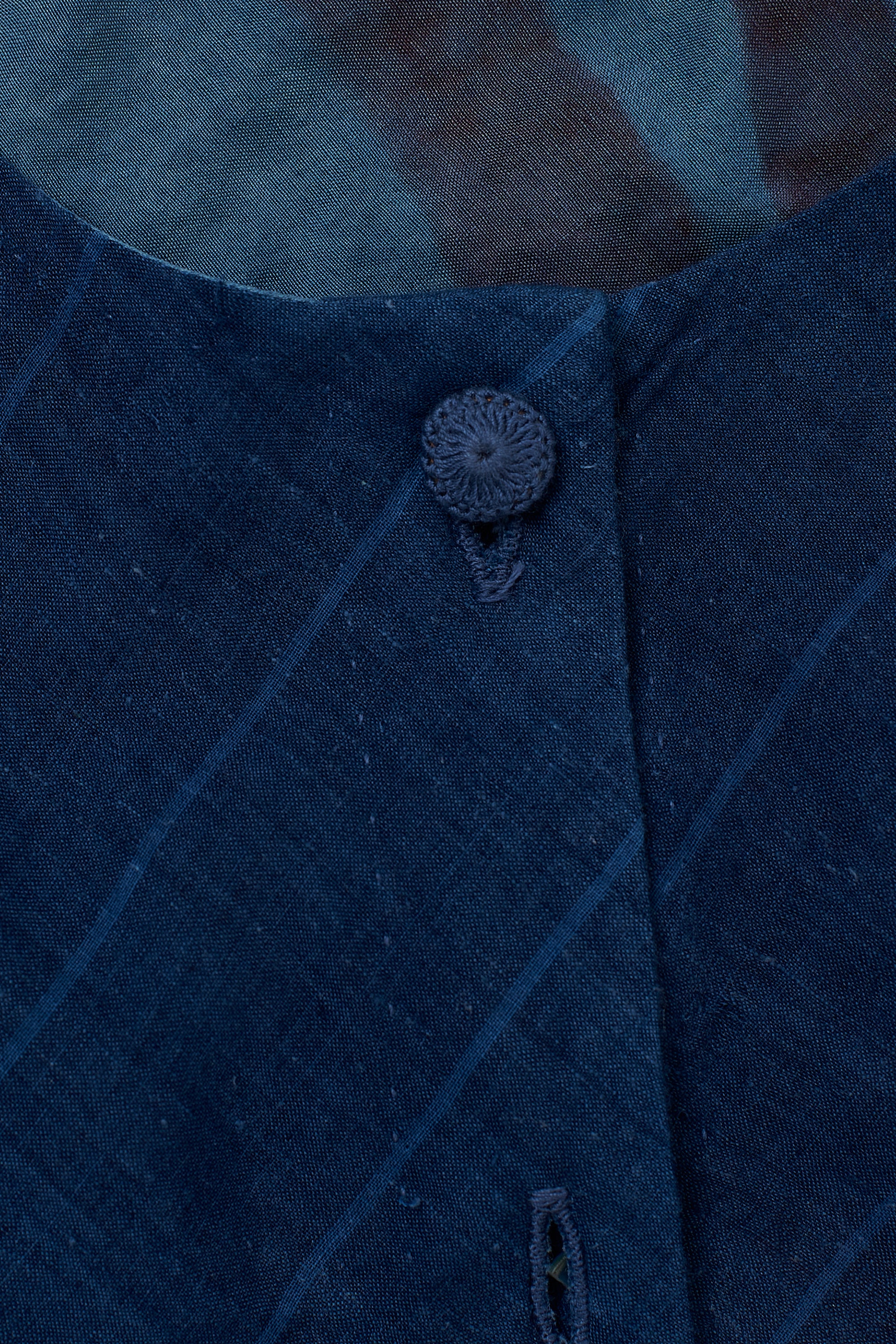 MEDIUM INDIGO COTTON SILK WOMEN DRESS