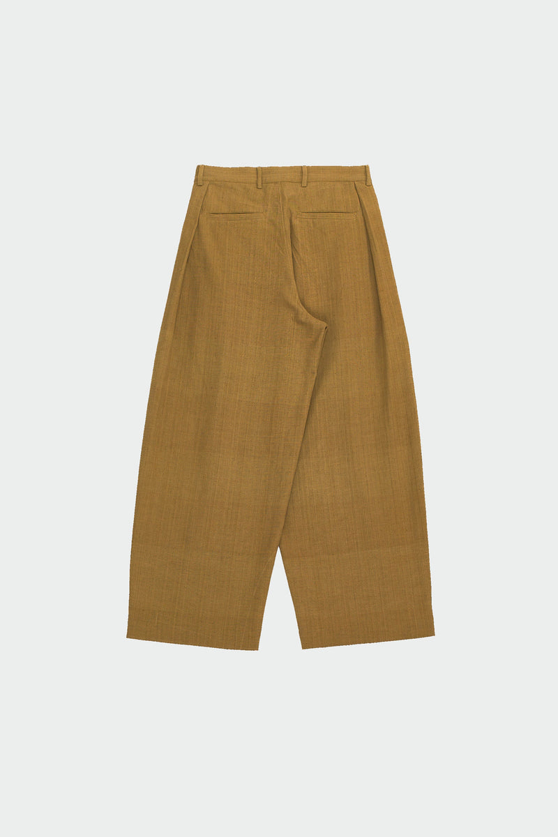 FLAXEN YELLOW PLEATED TROUSERS