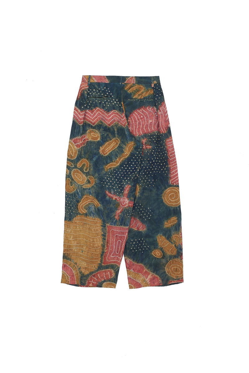 STATEMENT MULTICOLOUR HAND PAINTED PLEATED TROUSERS