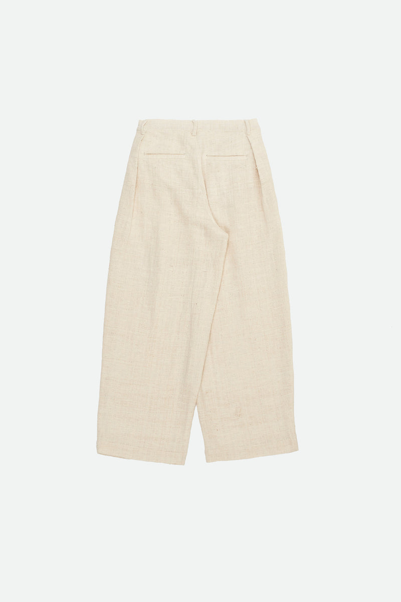 OFF-WHITE COTTON PLEATED TROUSER