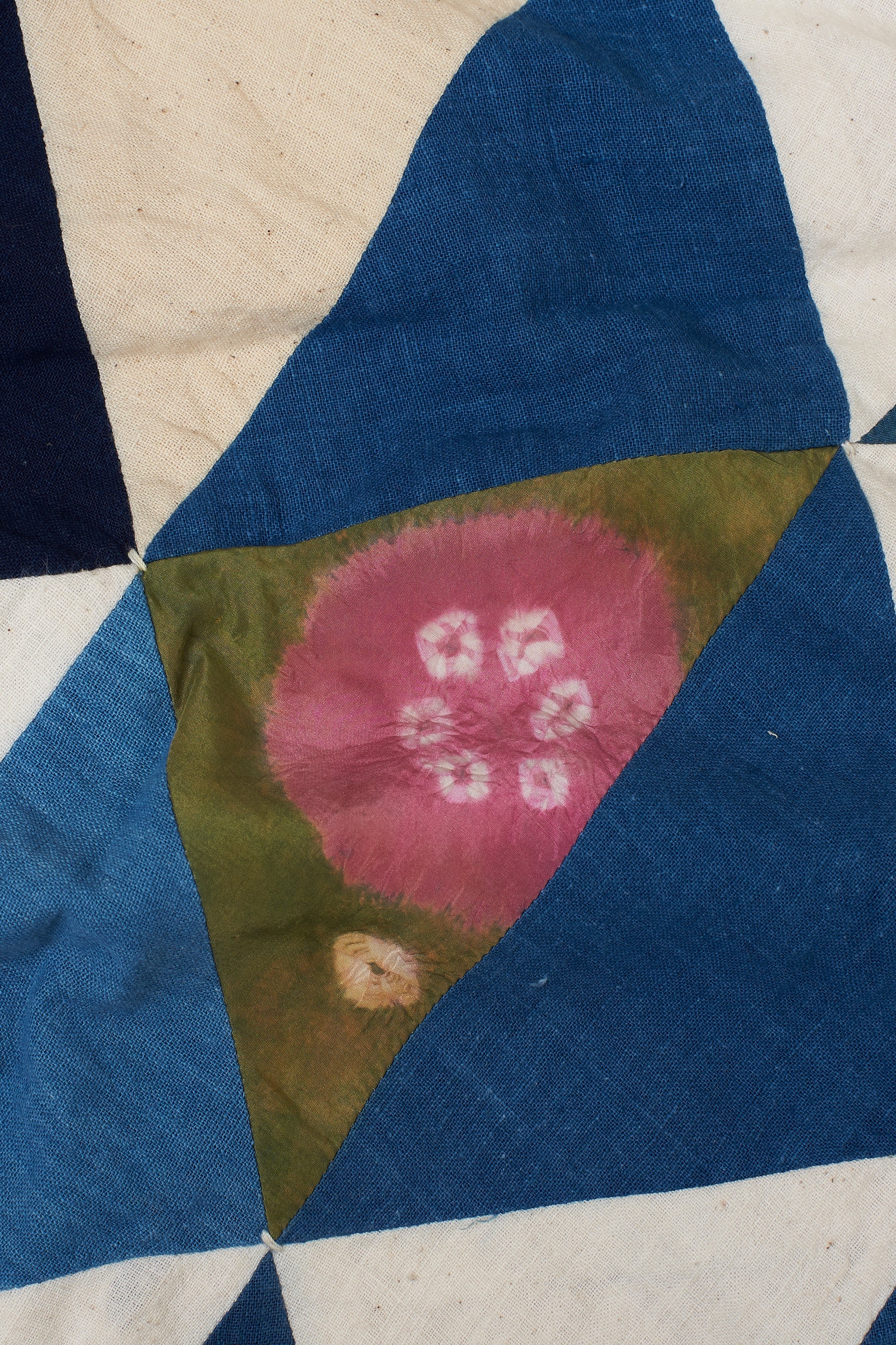 Angular Patchwork Placemats in Shades Of Ecru and Indigo