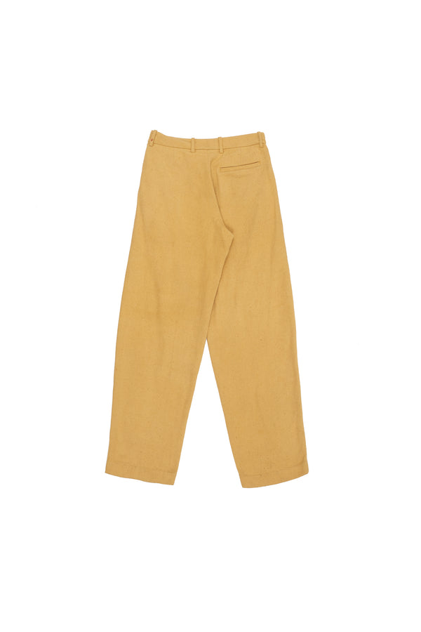 Mango Yellow Straight Fit Organic Cotton Men'S Trouser