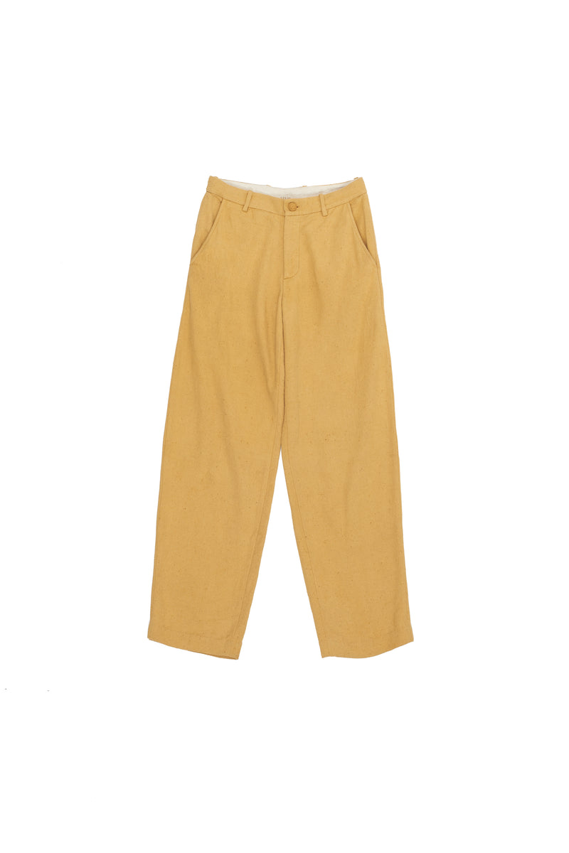 Mango Yellow Straight Fit Organic Cotton Men'S Trouser