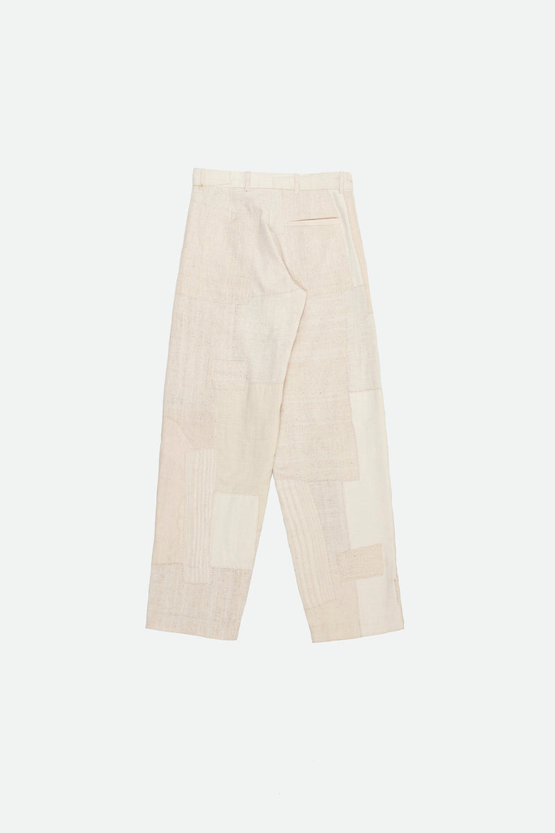 OFF- WHITE TEXTURED STATEMENT BORO STRAIGHT FIT PANTS