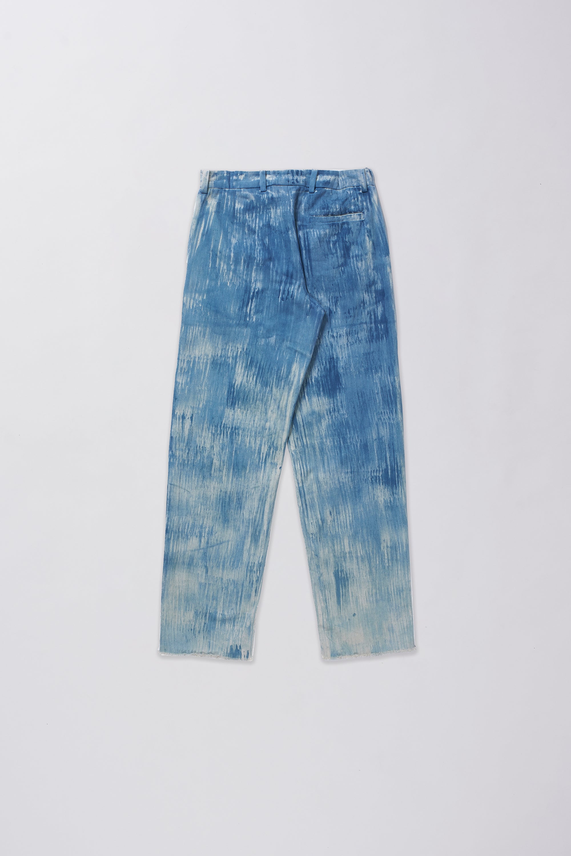 STRAIGHT FIT INDIGO BRUSHED TROUSERS