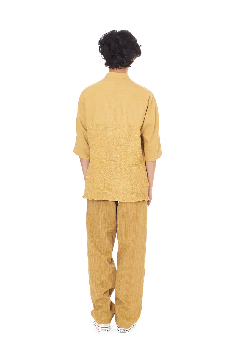 FLAXEN YELLOW HANDSPUN SELVEDGE DENIM TROUSERS