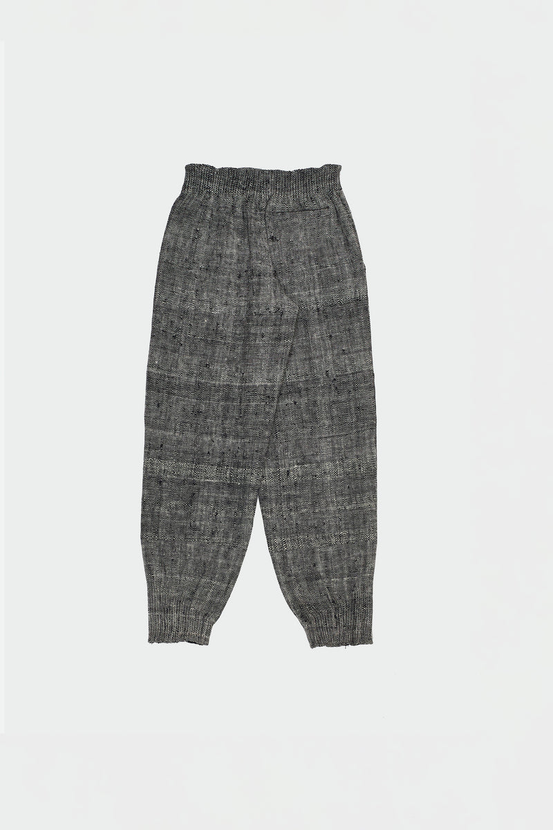 Black And White Thick Chambray Woven Joggers