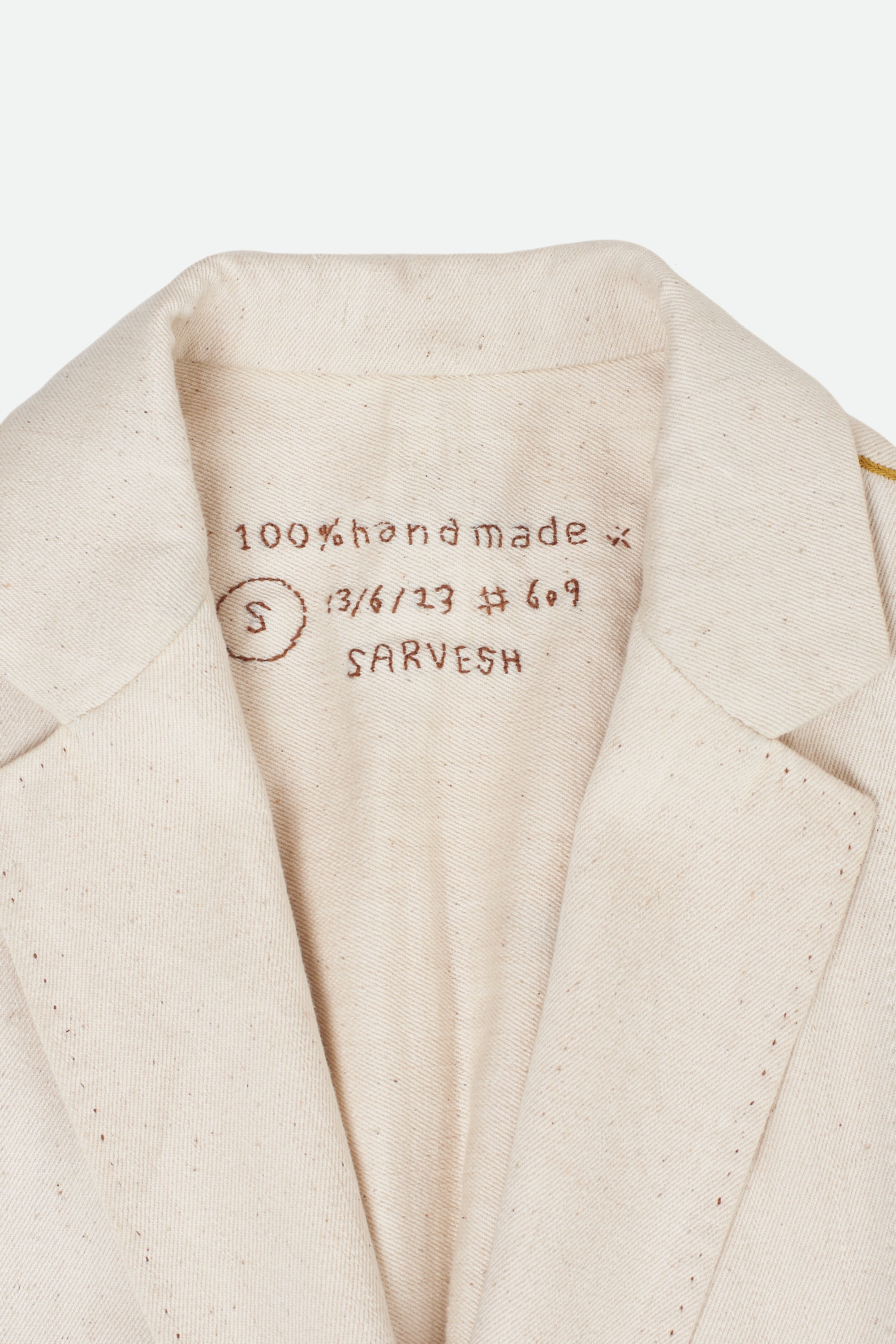Unisex 100% Handmade Off-White Undyed Classic Jacket