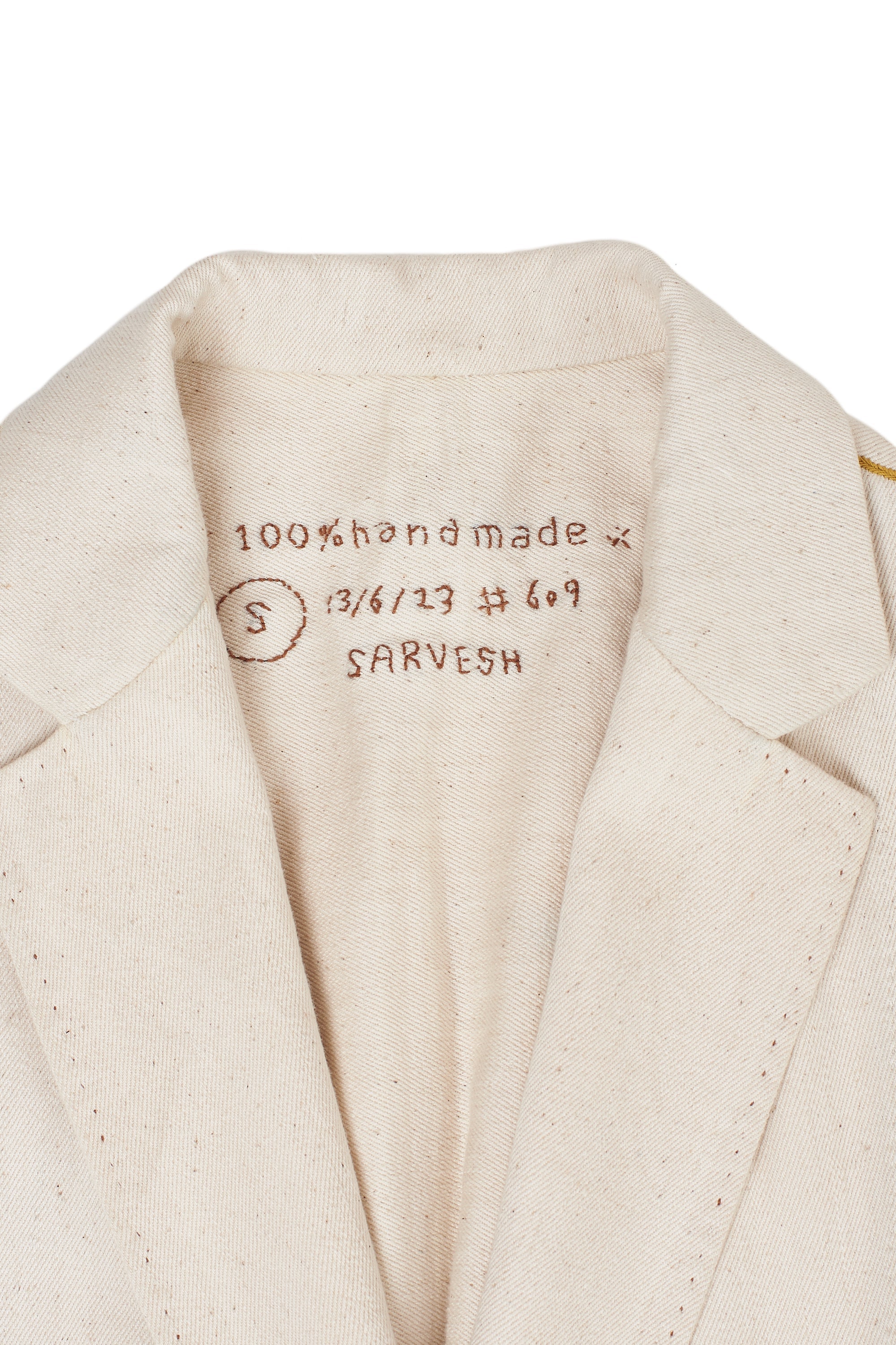 Unisex 100% Handmade Off-White Undyed Classic Jacket