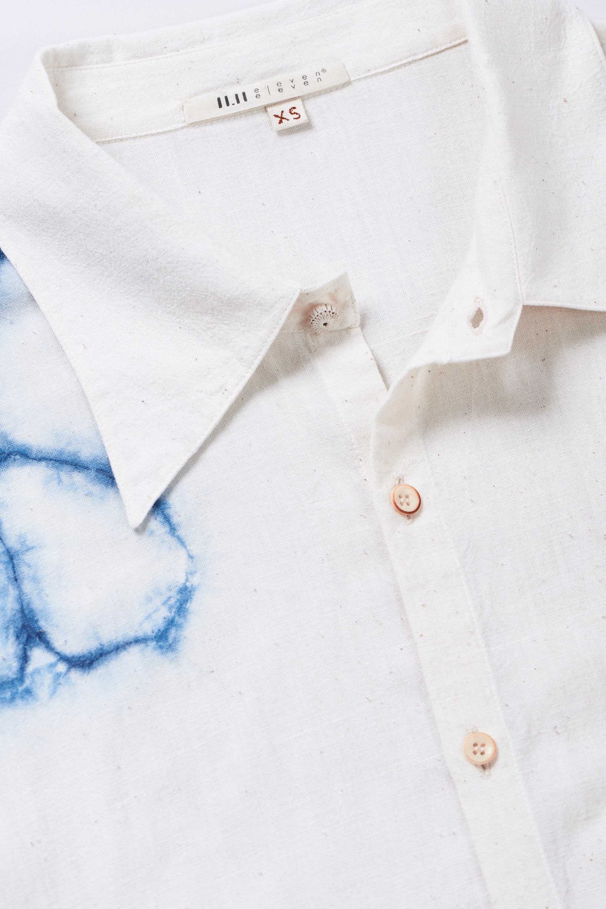 ECRU SHIBORI COTTON KAFTAN SHIRT