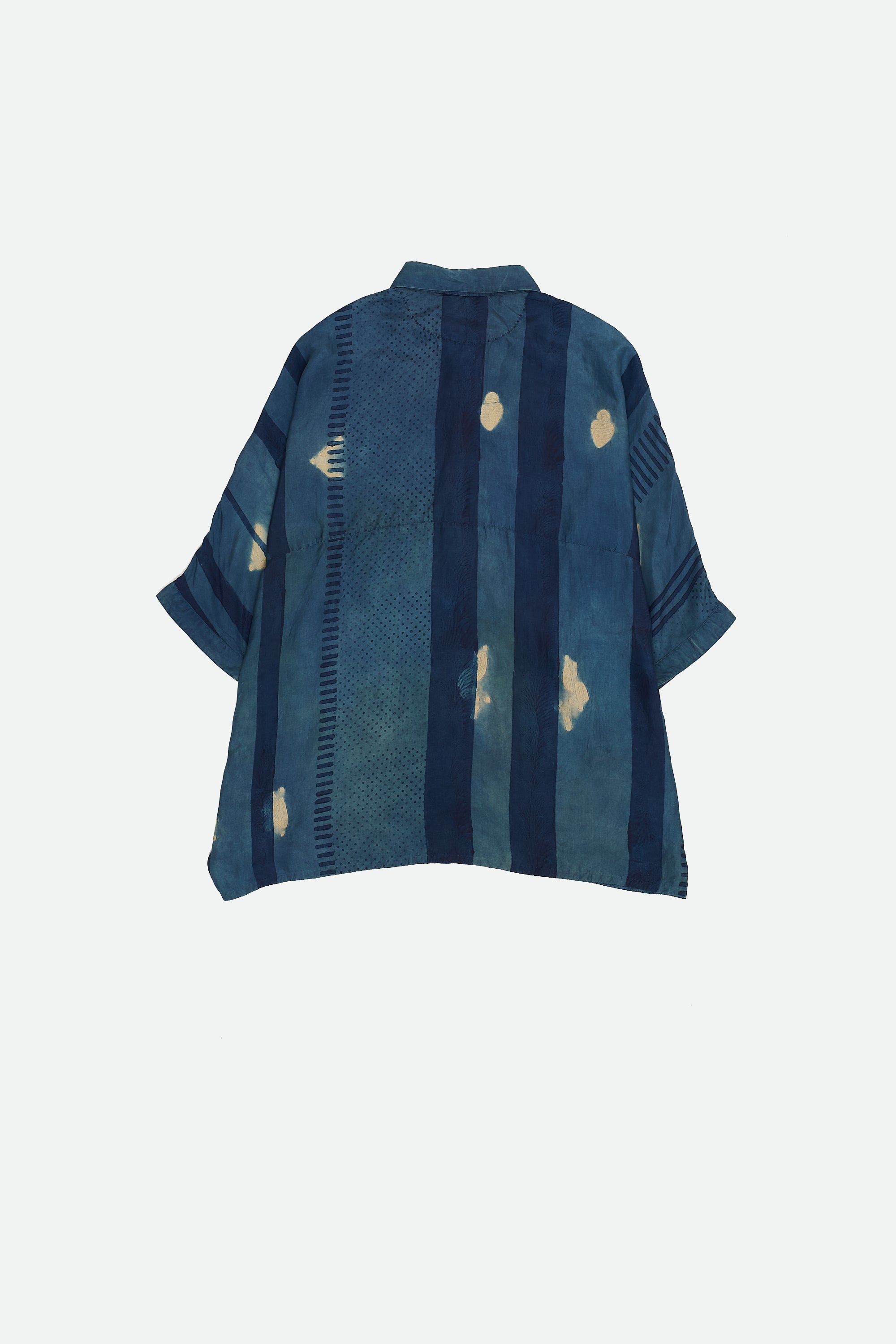 MEDIUM INDIGO SILK SHIBORI UNISEX SHIRT