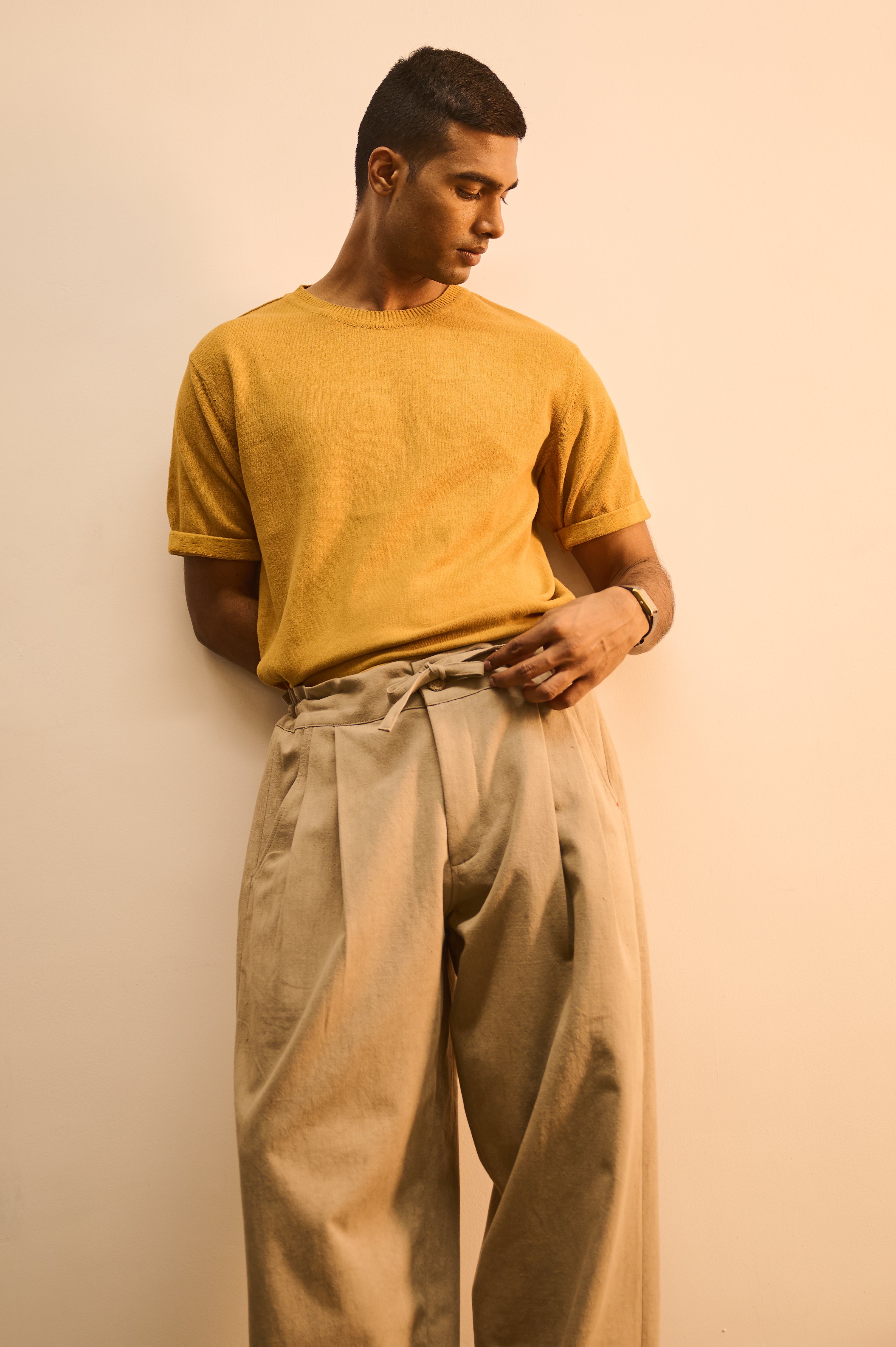 MUSTARD YELLOW COTTON T-SHIRT