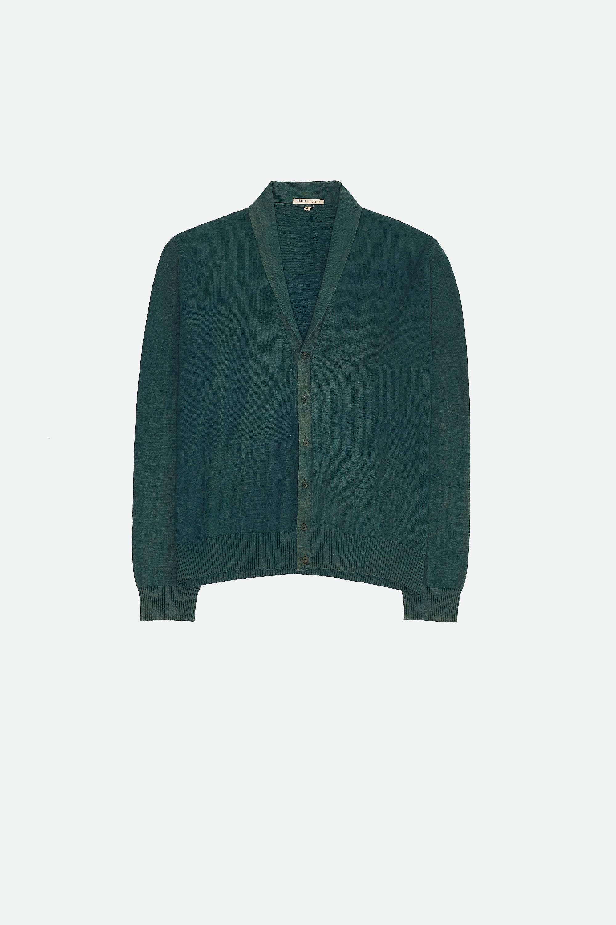 BOTTLE GREEN SOLID COTTON CARDIGAN