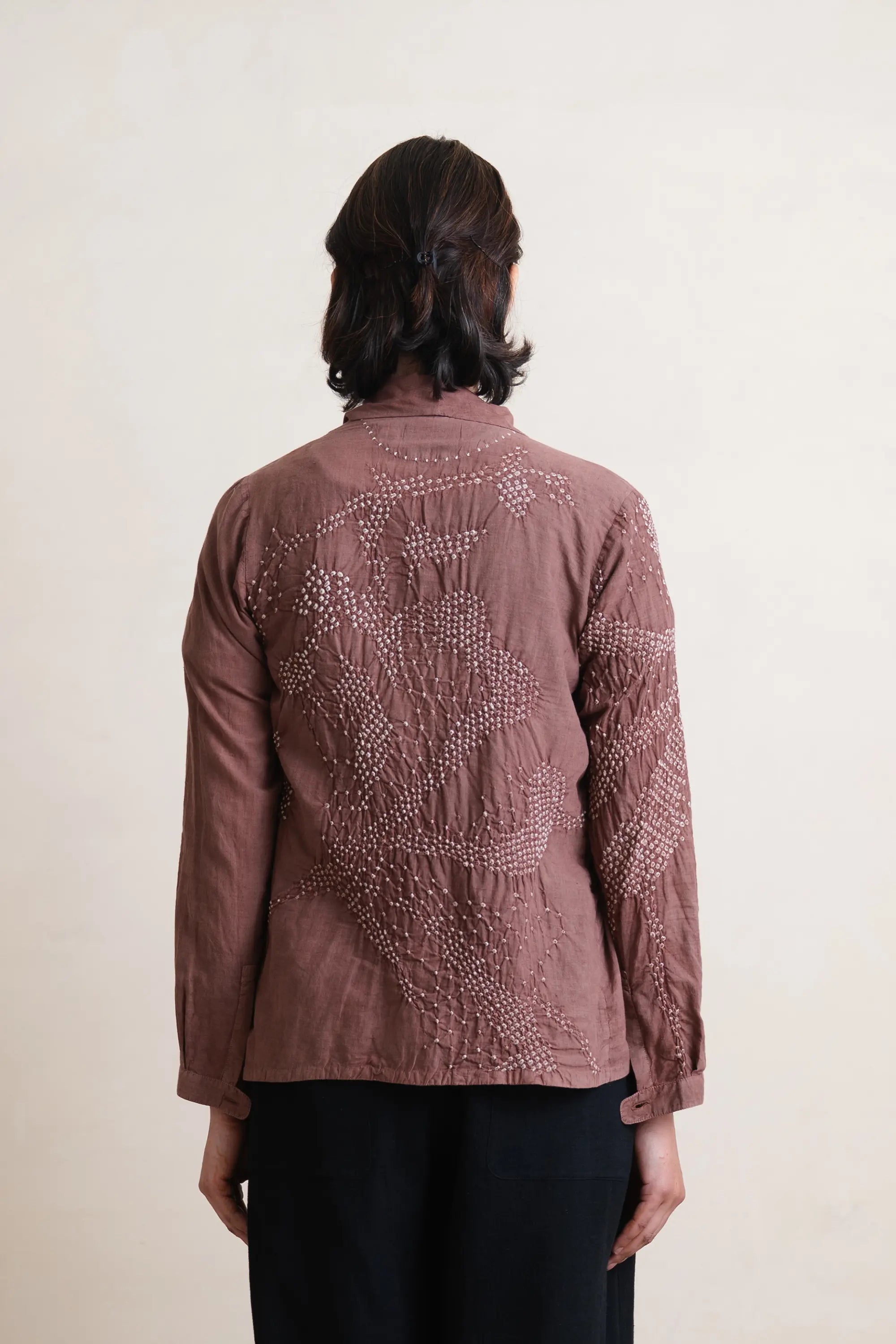 Old Rose Bandhani Overwear Shrug