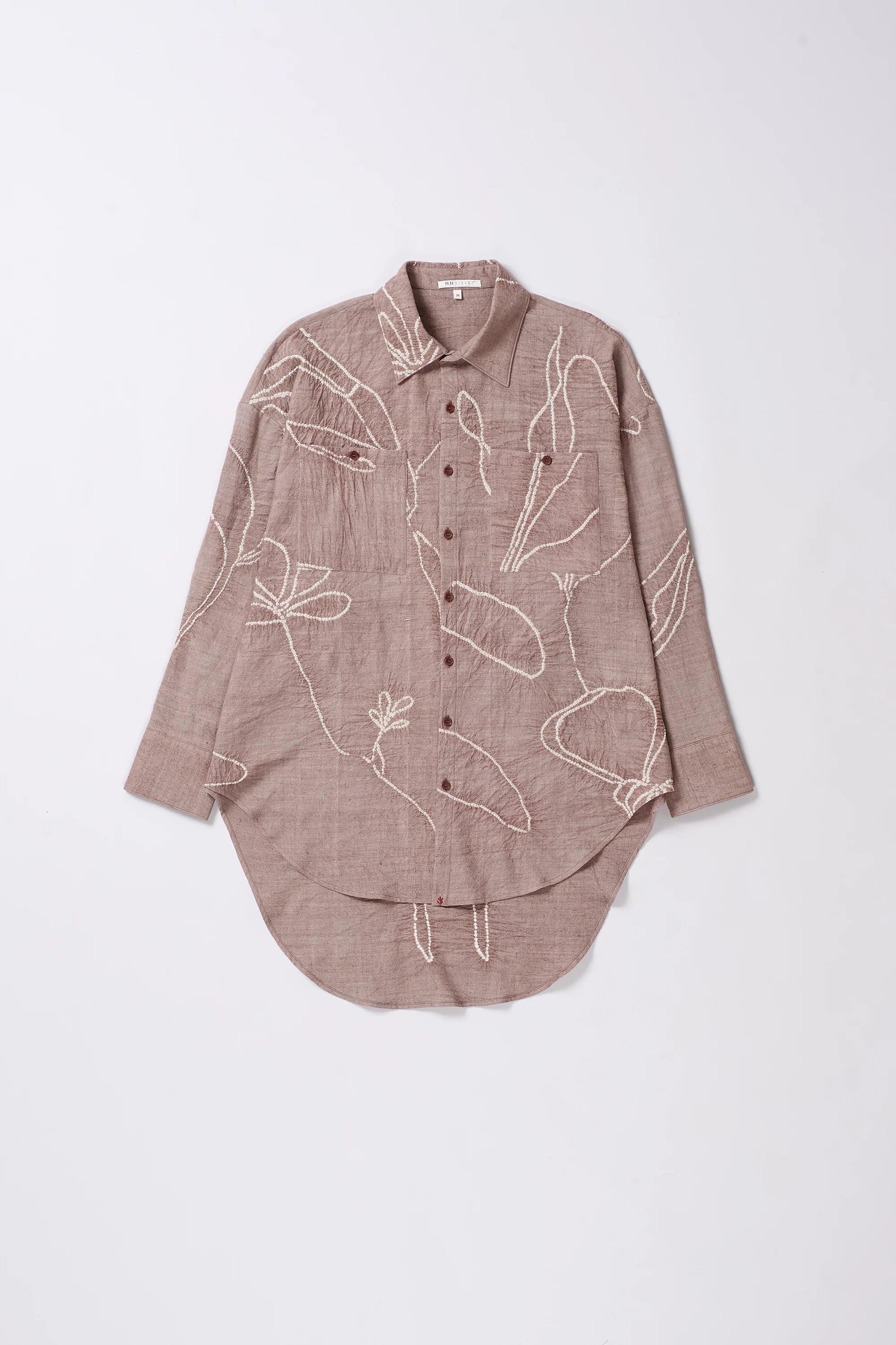 Relaxed Fit Bandhani Shirt in Vintage Pink