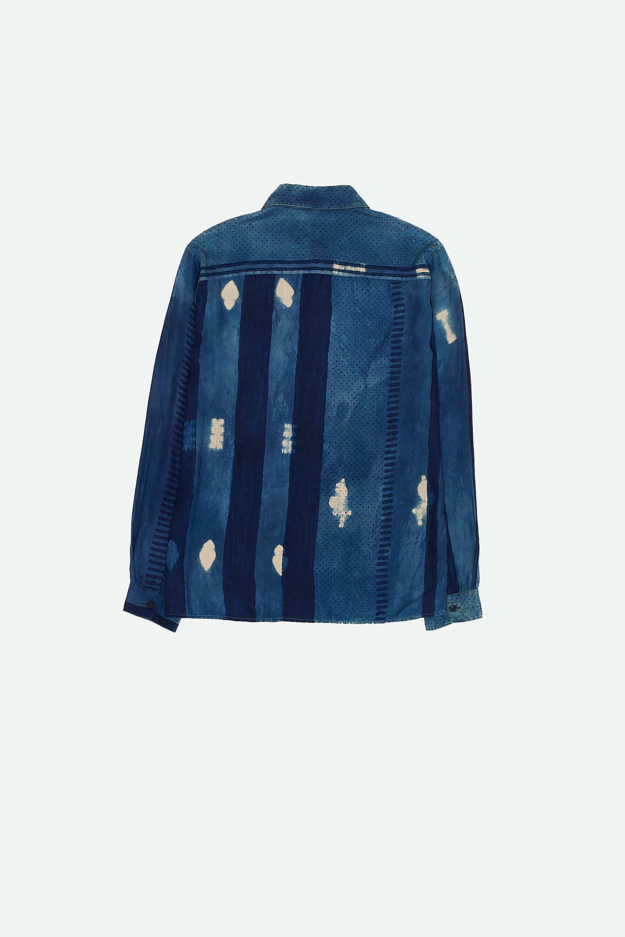 BLOCK PRINT SILK SHIBORI SHIRT