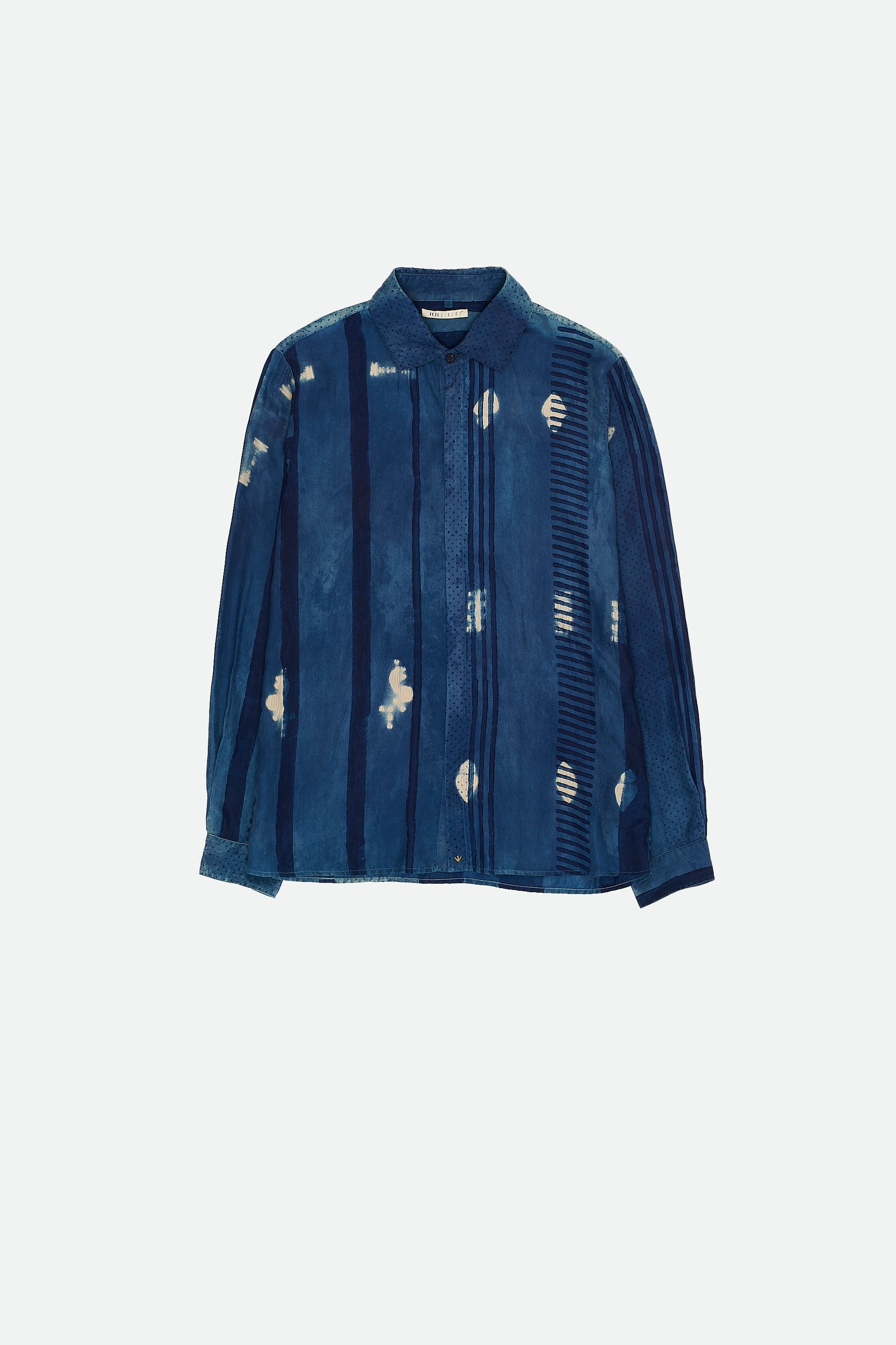 MEDIUM INDIGO SILK SHIBORI SHIRT