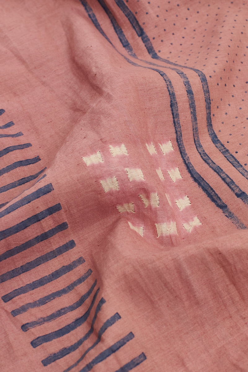 Chalk Pink Block Print Shibori Shirt