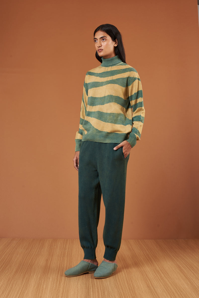 PASHMINA AND MERINO WOOL BLENDED HANDPAINTED SWEATER