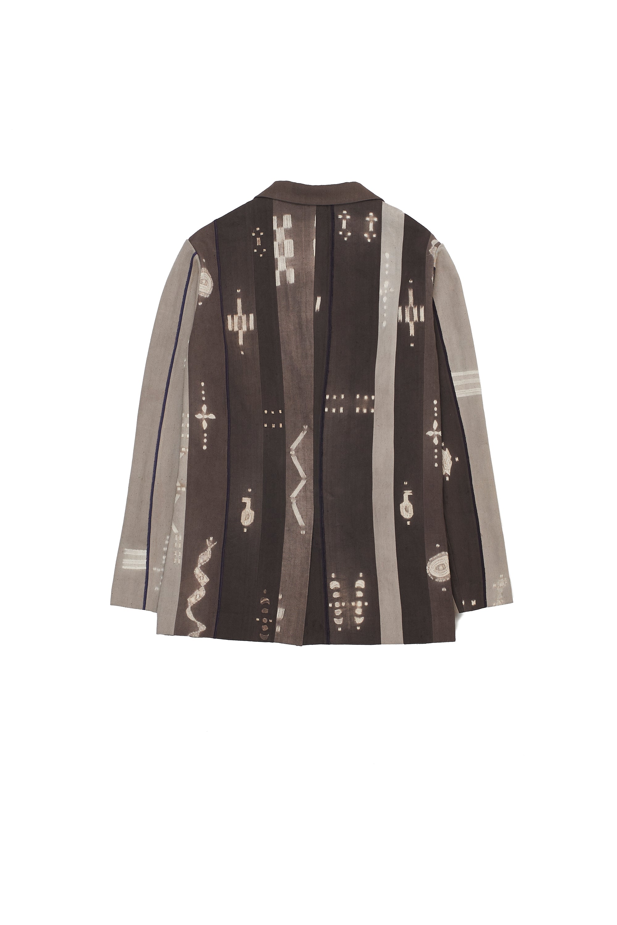 SHADES OF SMOKE PANELLED SHIBORI HANDSPUN SELVEDGE DENIM JACKET