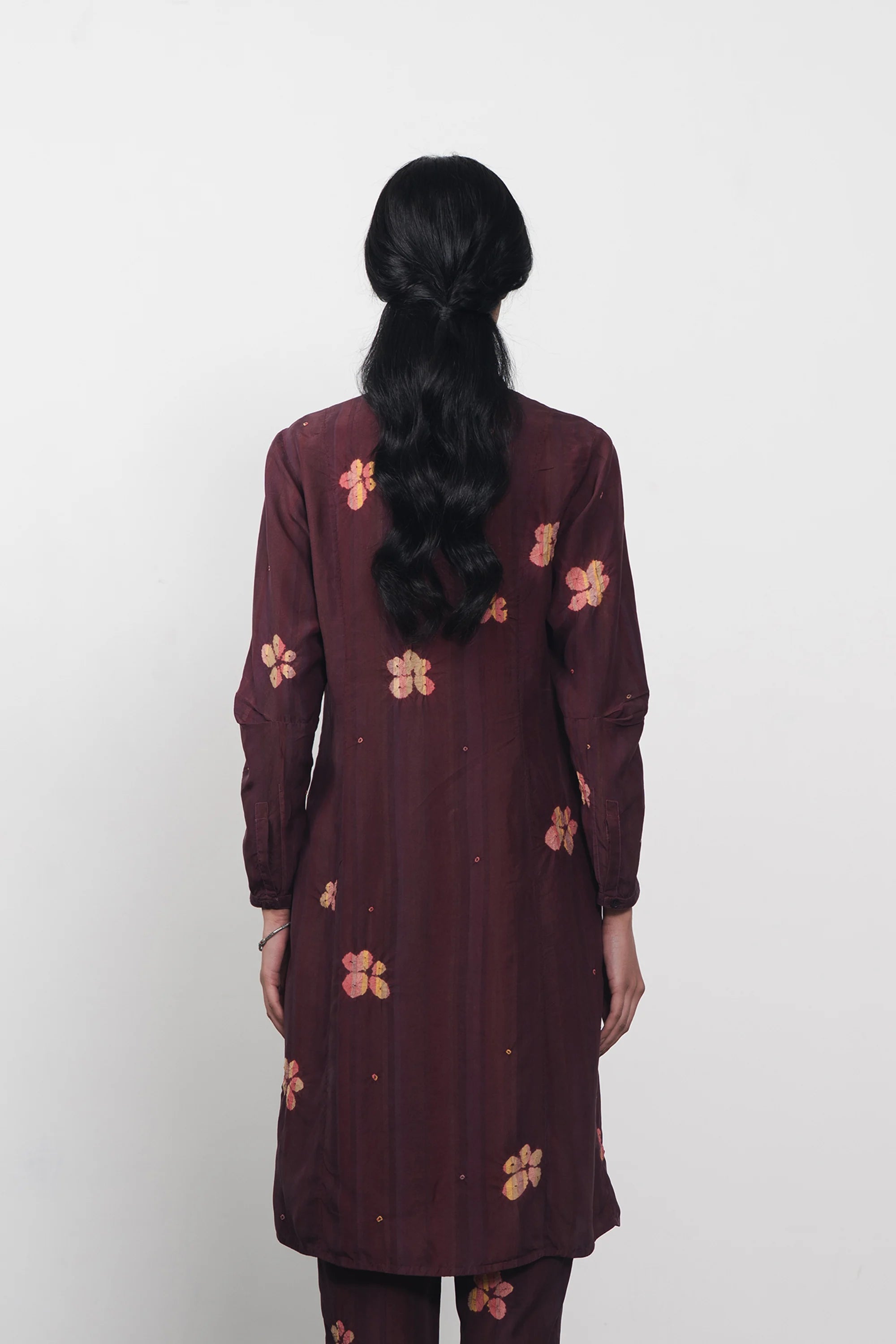 Purple Red Silk Shibori Dress