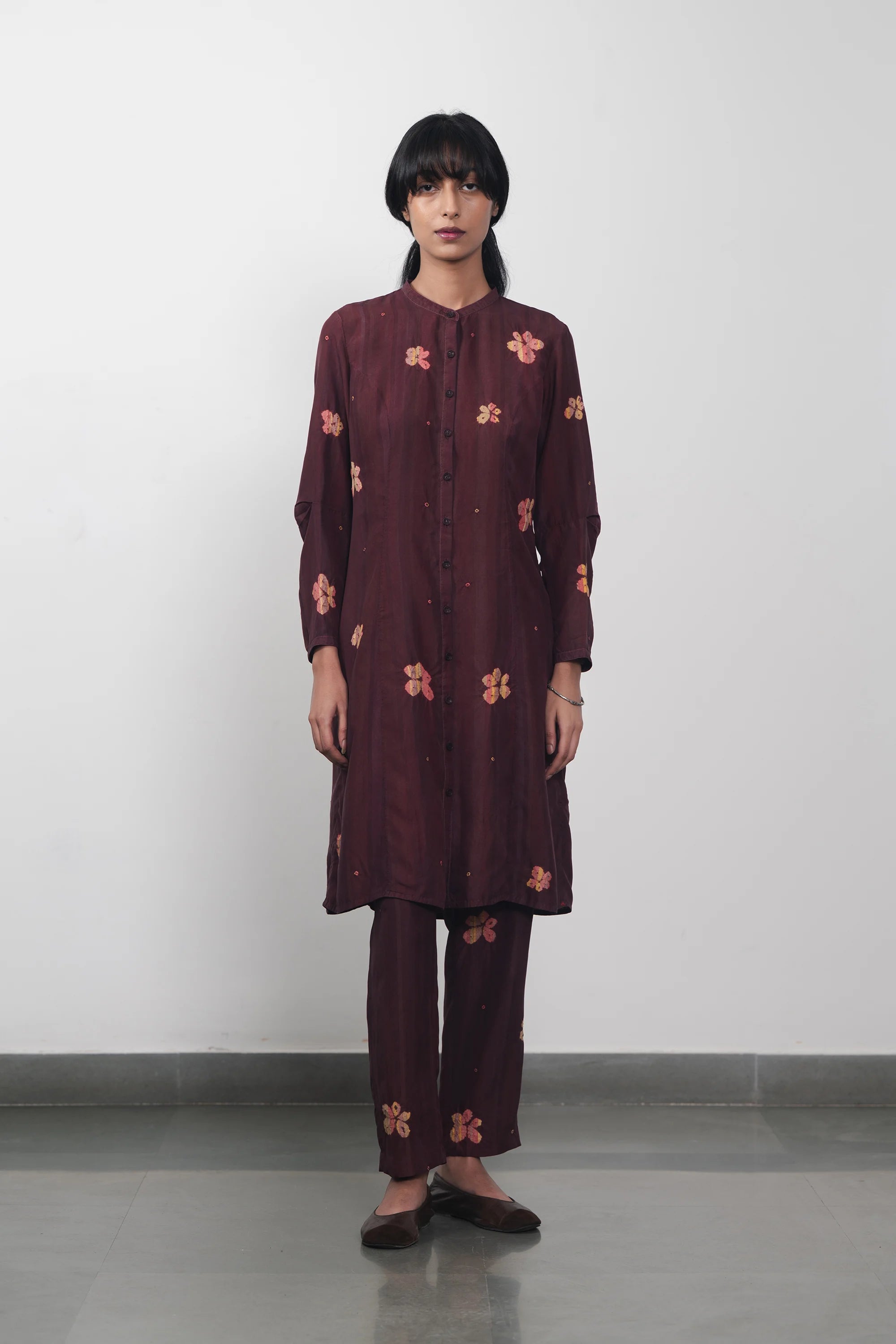 Purple Red Silk Shibori Dress