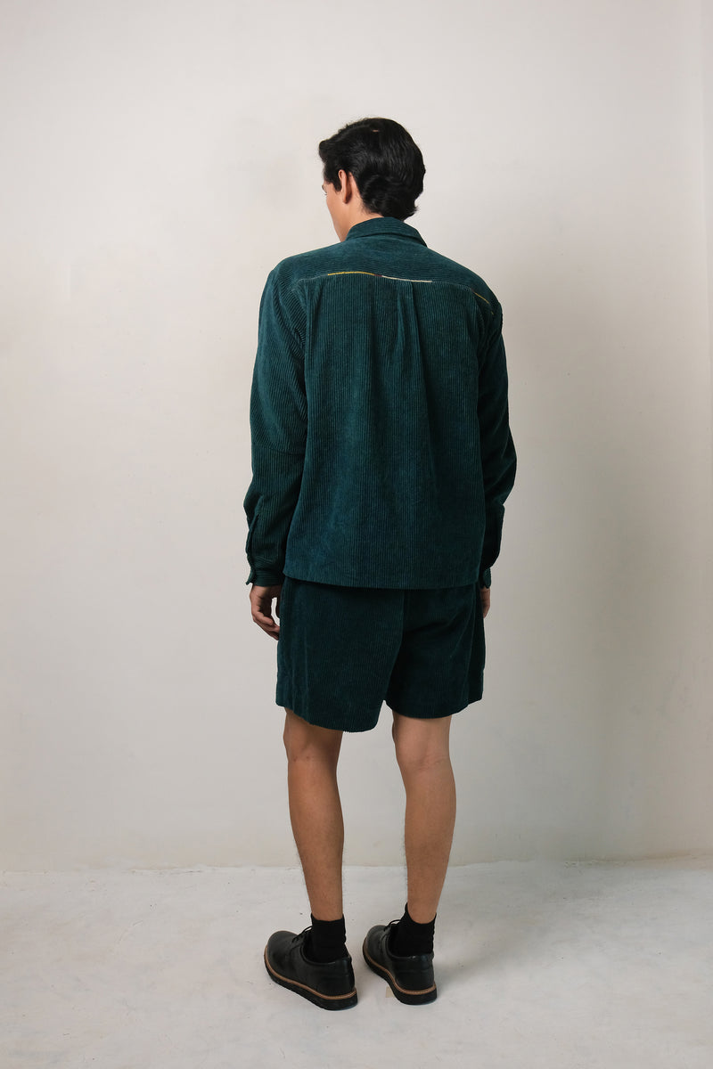 BOTTLE GREEN CORDUROY SHIRT