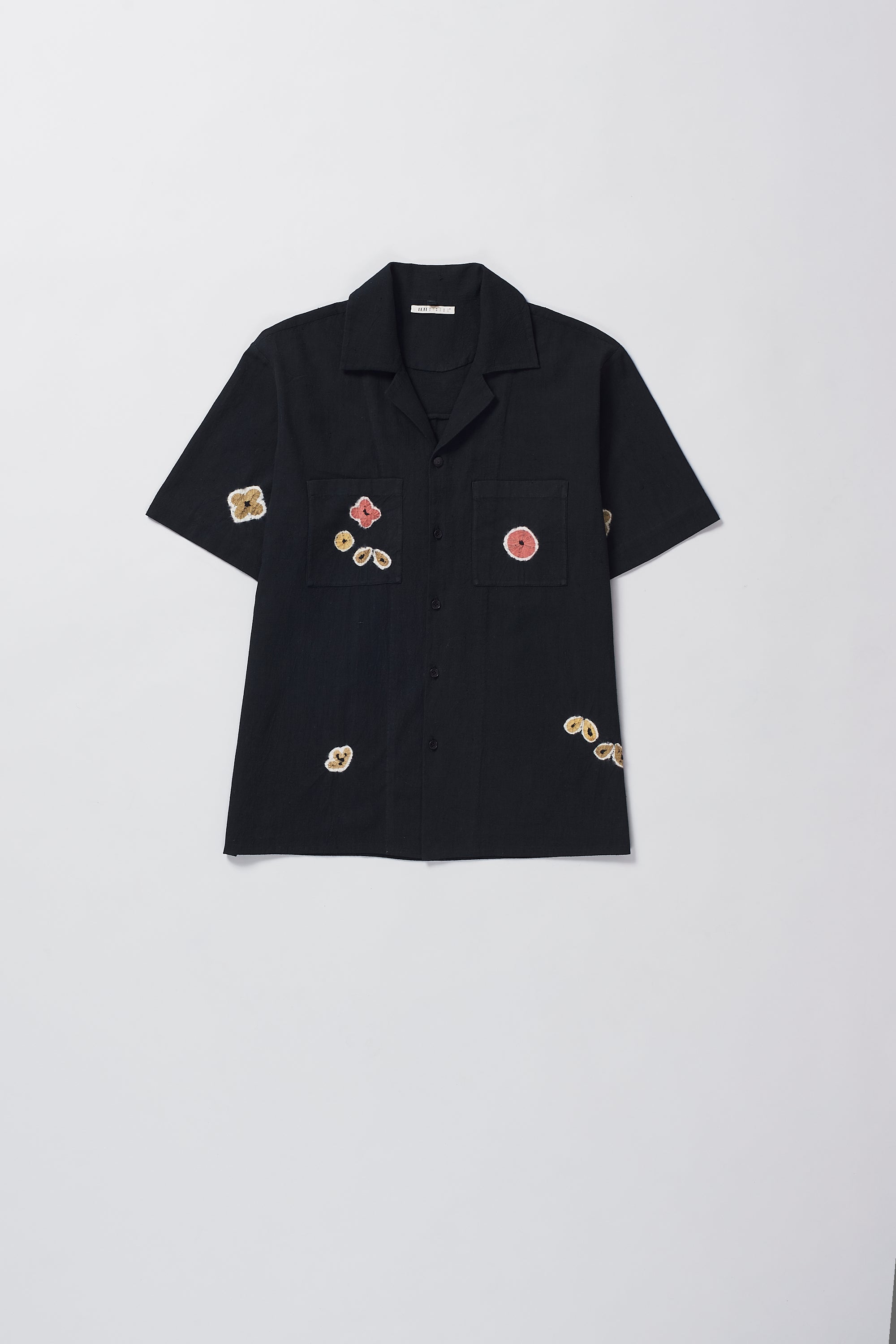 SHIBORI COTTON SHIRT IN BLACK
