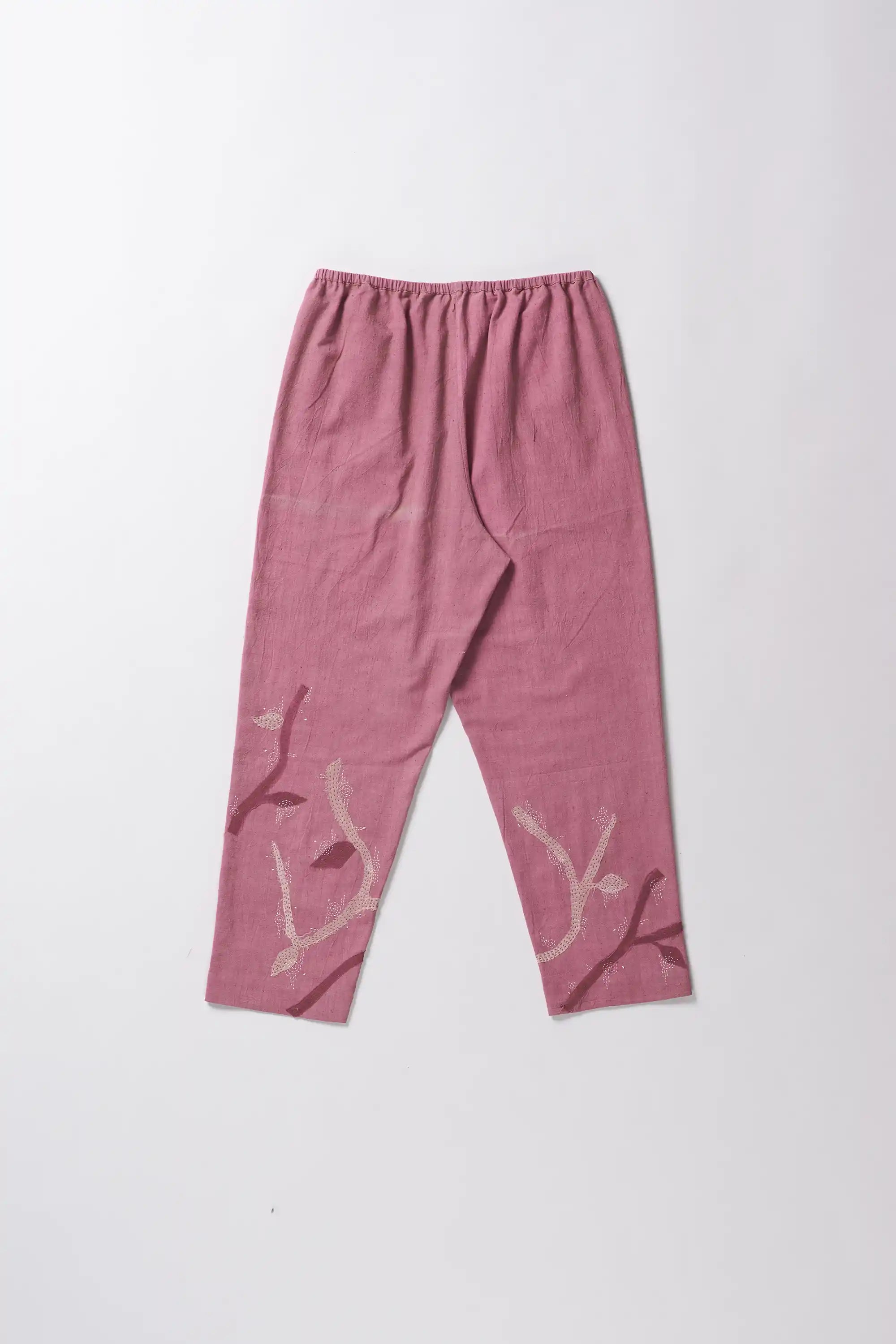 Cotton pant in fuchsia pink