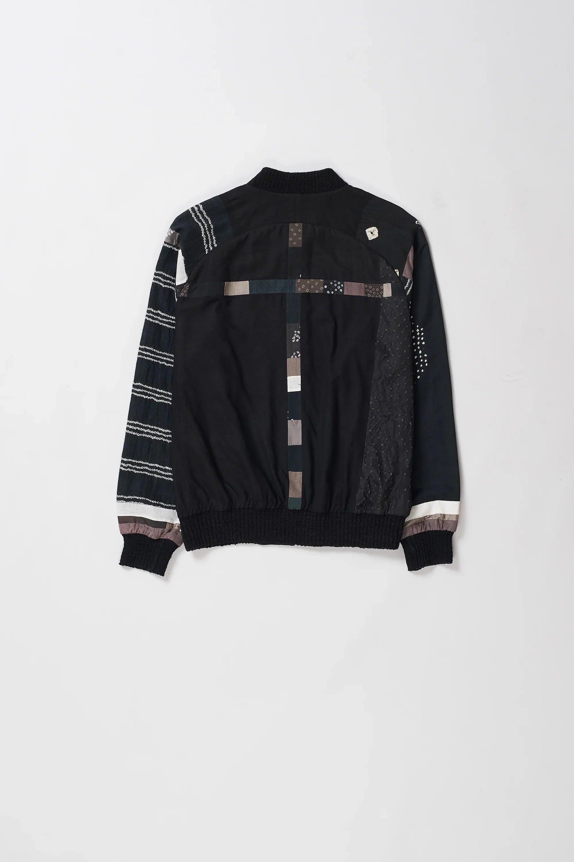 Cropped Patchwork Bomber Jacket