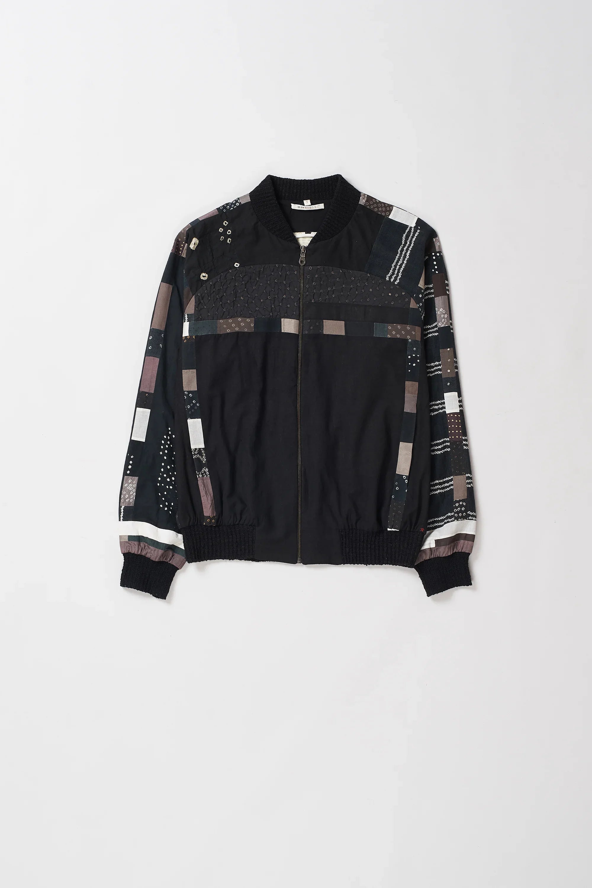 Cropped Patchwork Bomber Jacket