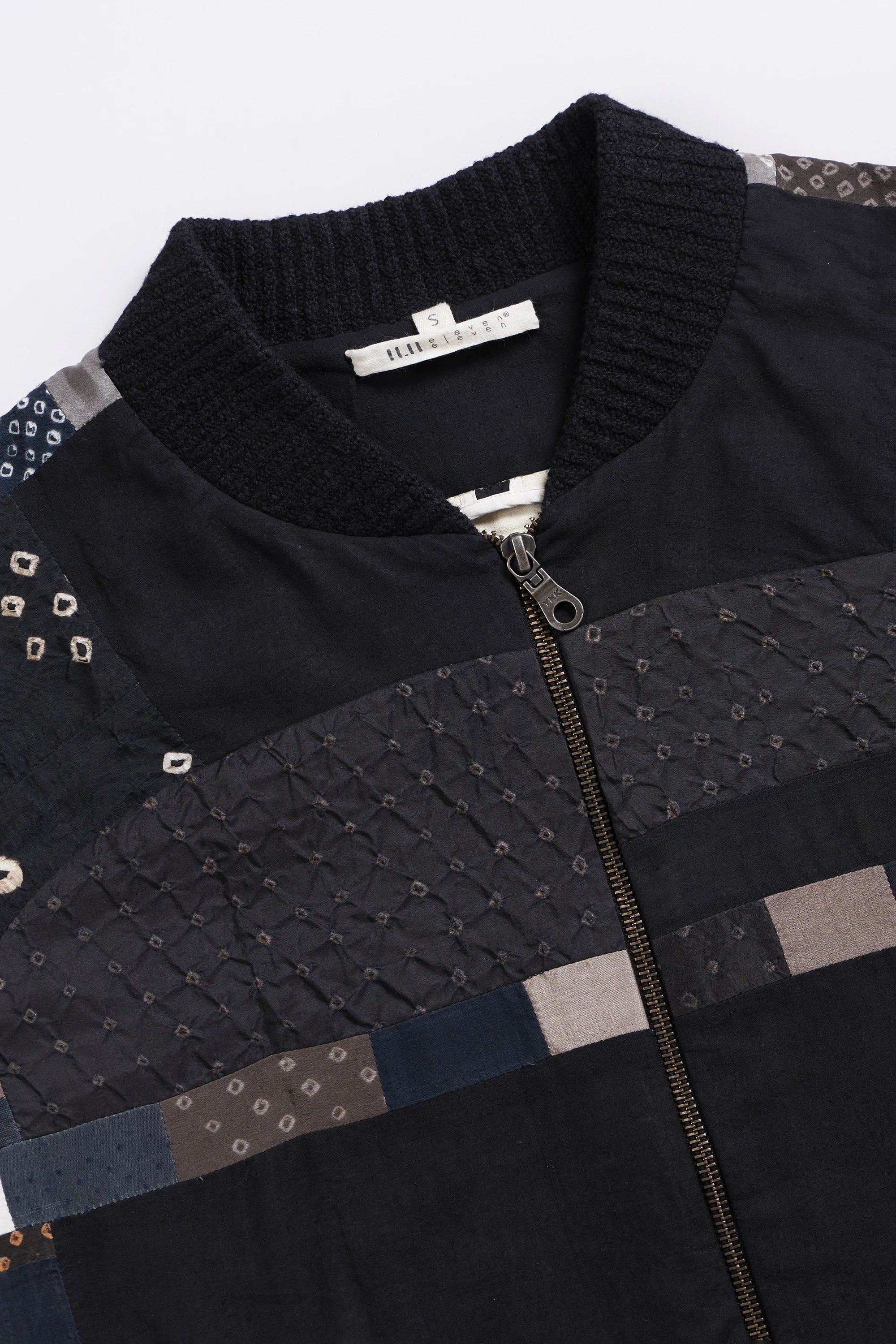 Patchwork Cropped Bomber Jacket