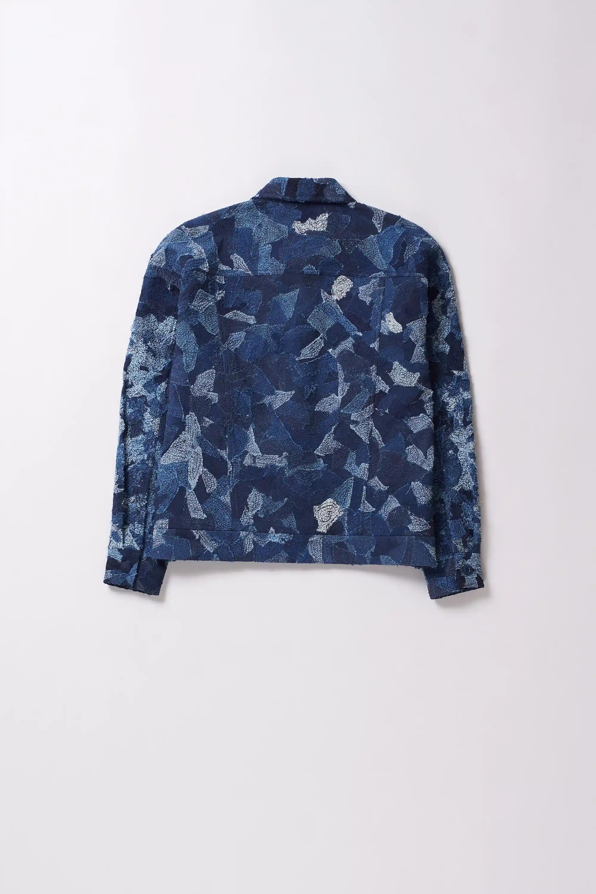 Indigo denim patchwork jacket