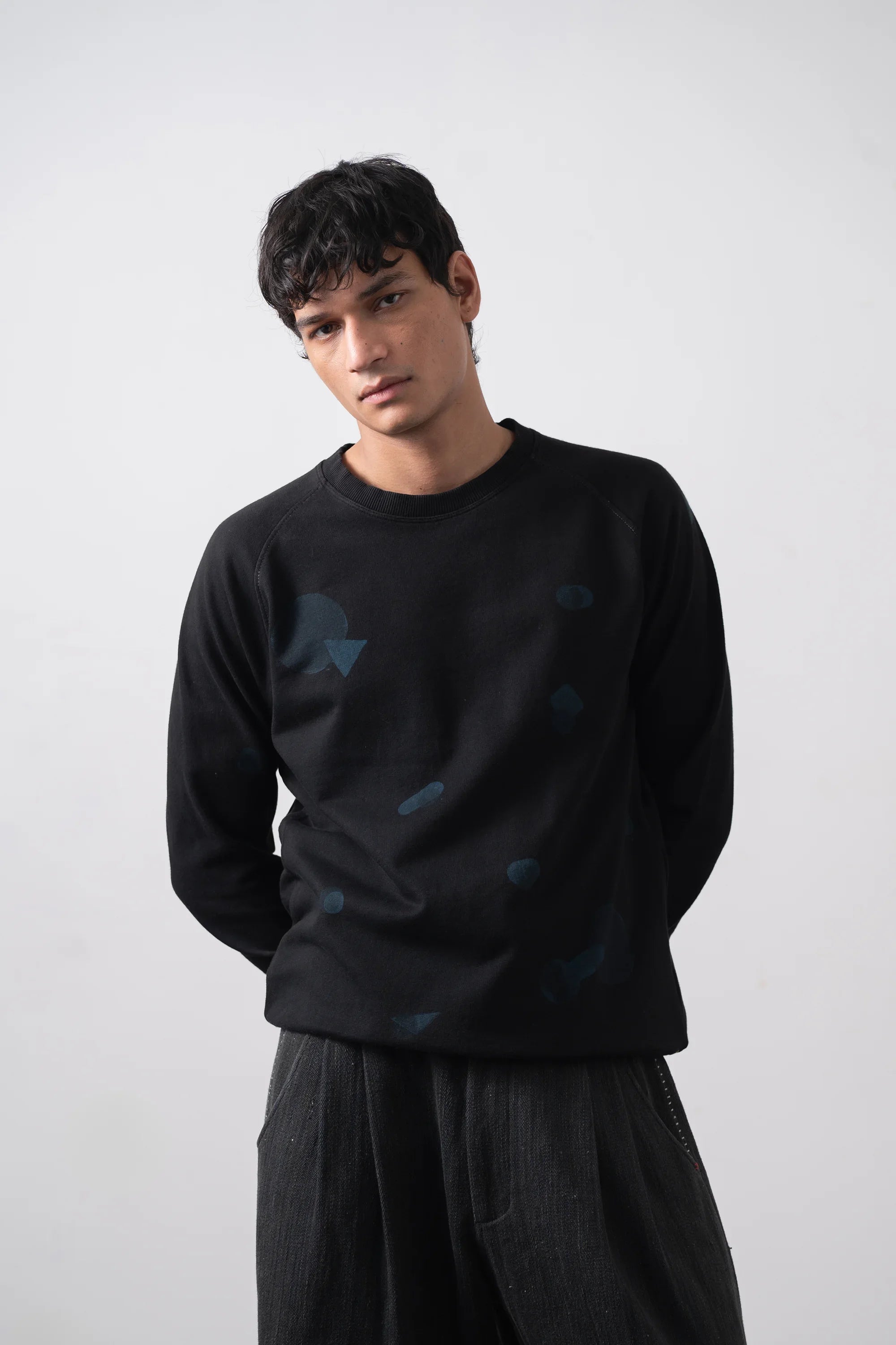 Black Cotton Sweatshirt