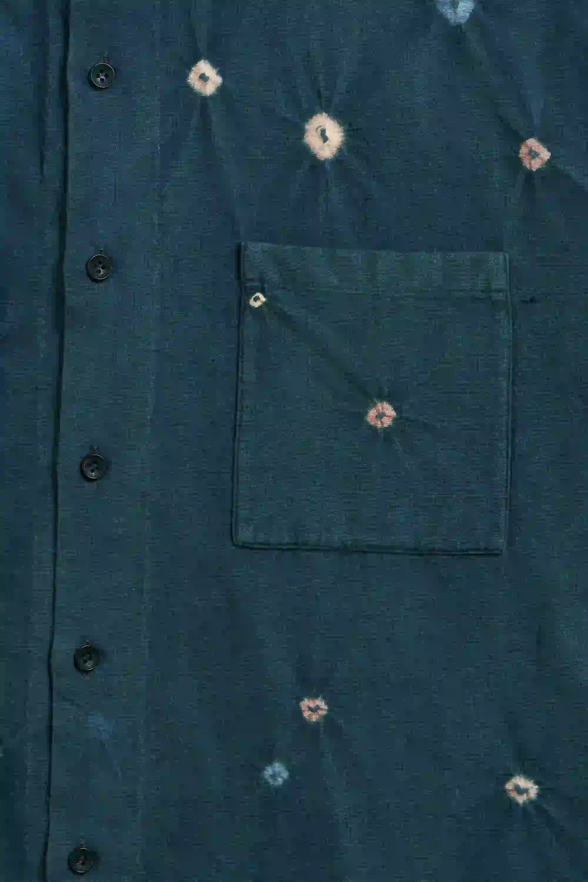 Fabric close-up with pocket and bandhani work