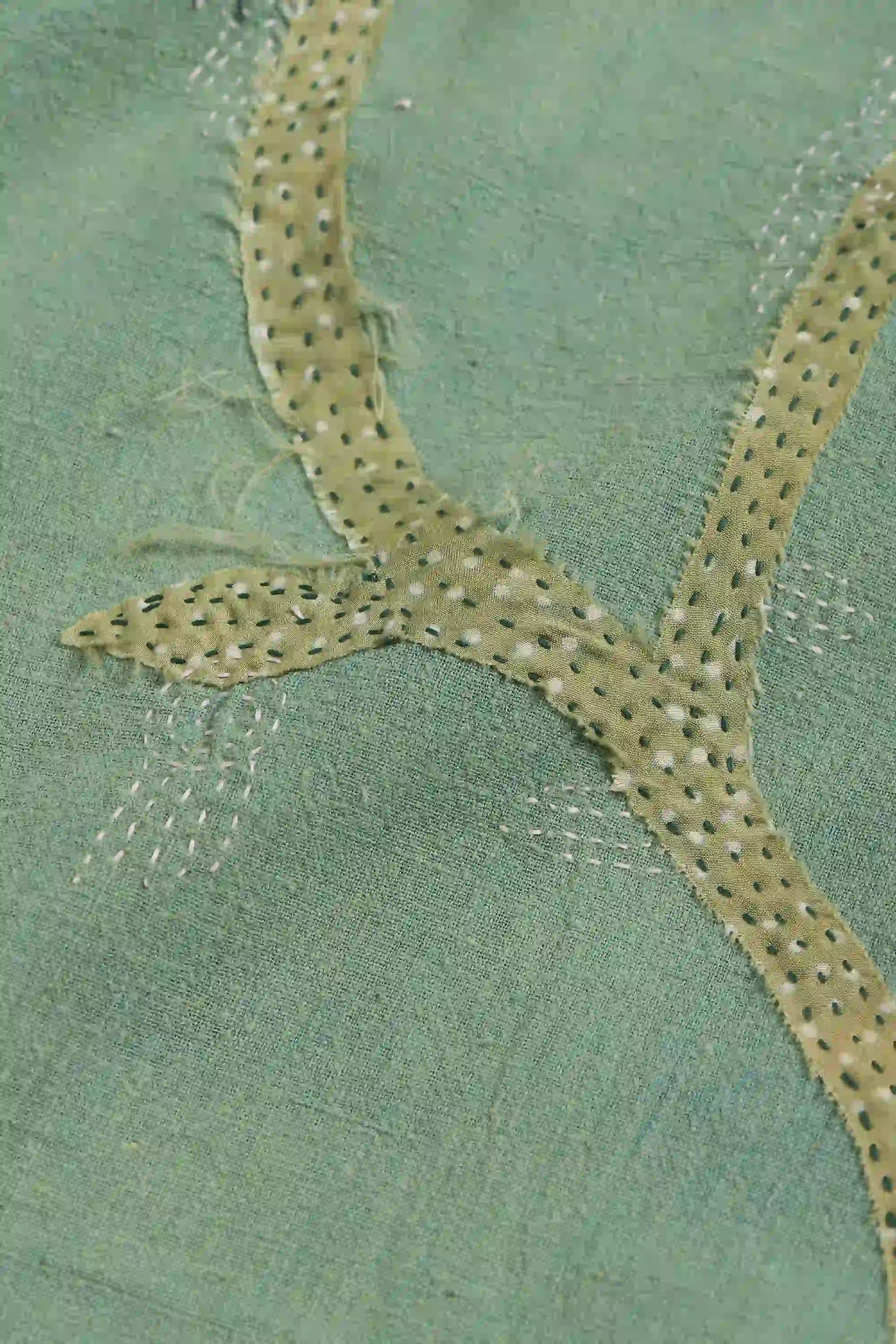 Fabric close-up with kantha and patchwork