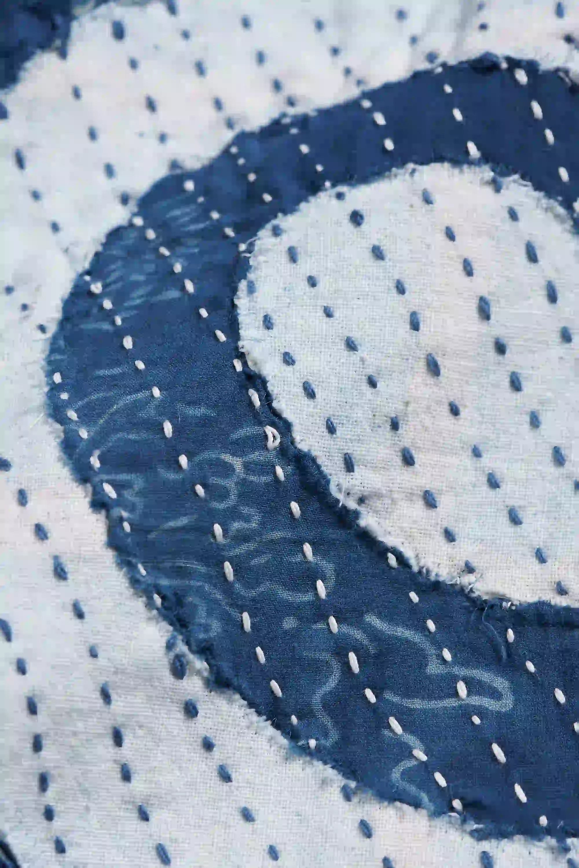 Fabric close-up with kantha 