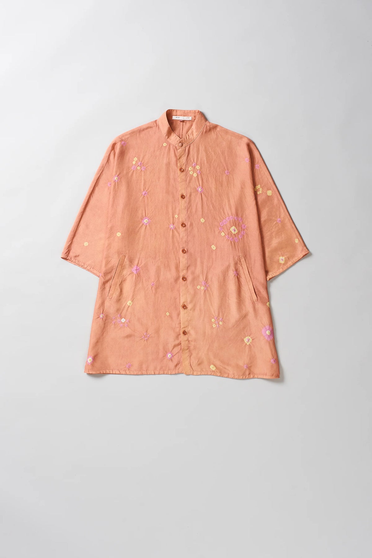 Macca Bandhani Shirt in Peach