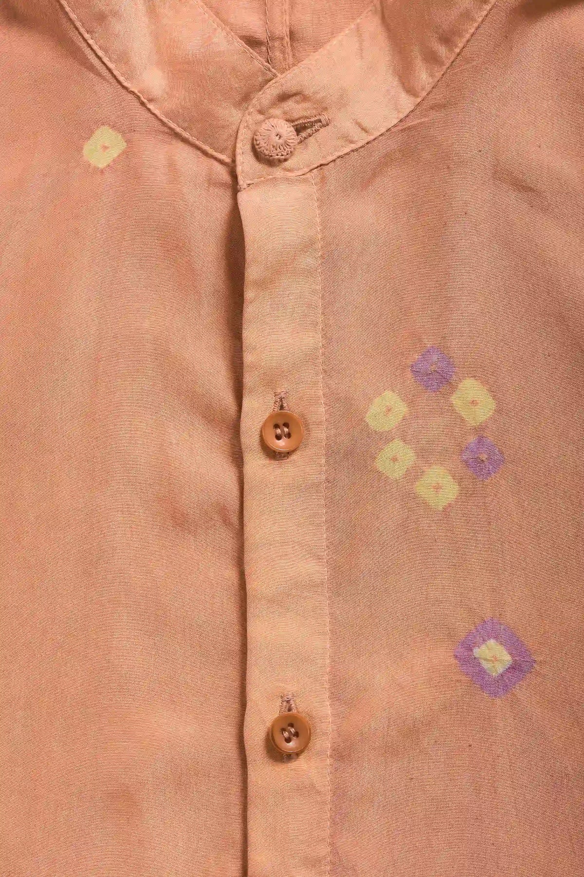 Macca Bandhani Shirt in Peach