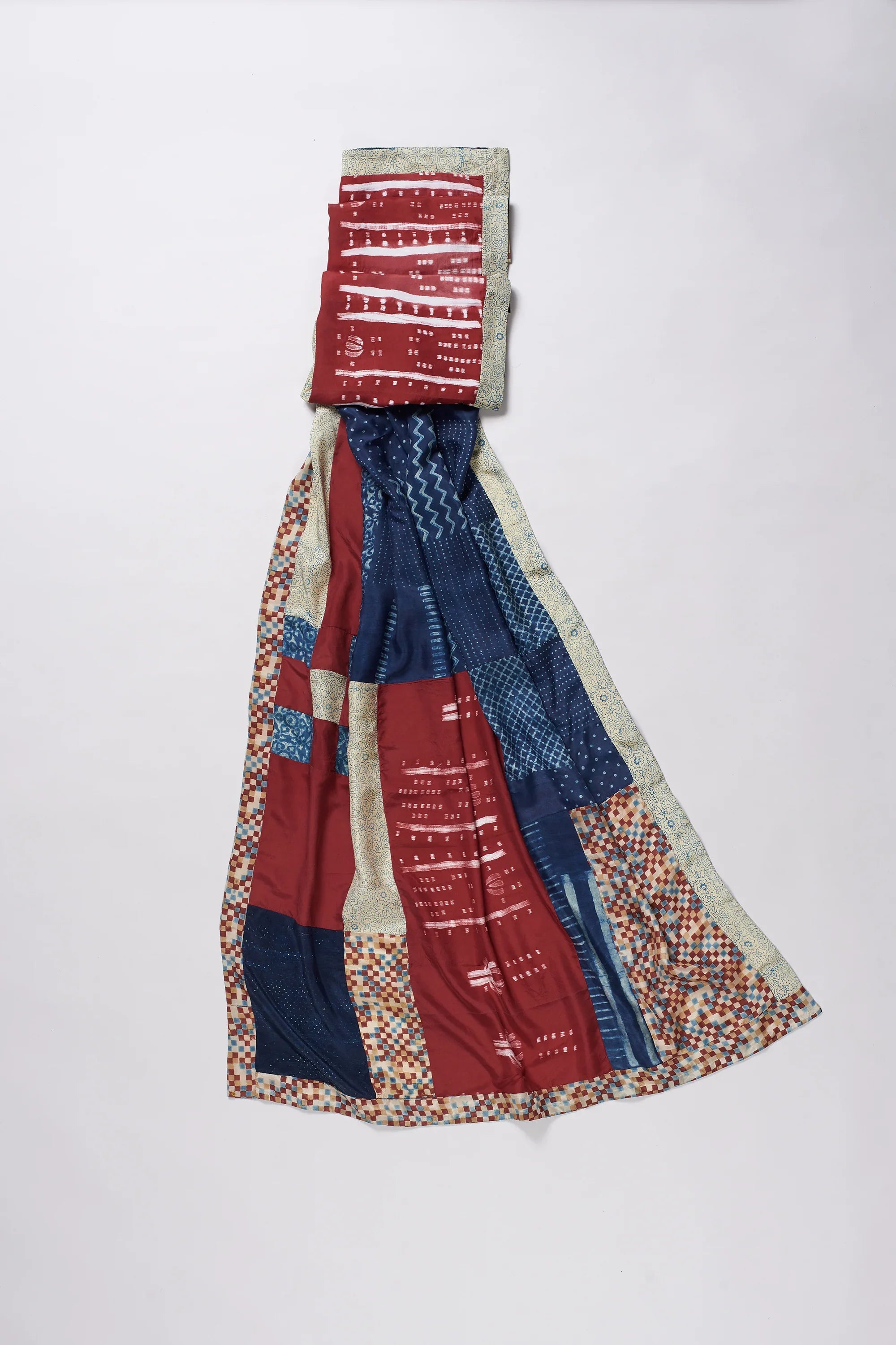 Patchwork Reclaimed Scarf in Silk