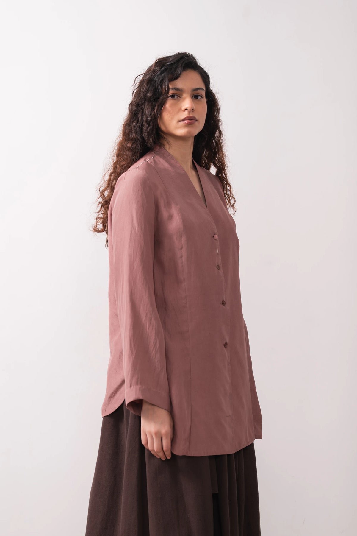 Dusky Mauve Silk Tunic