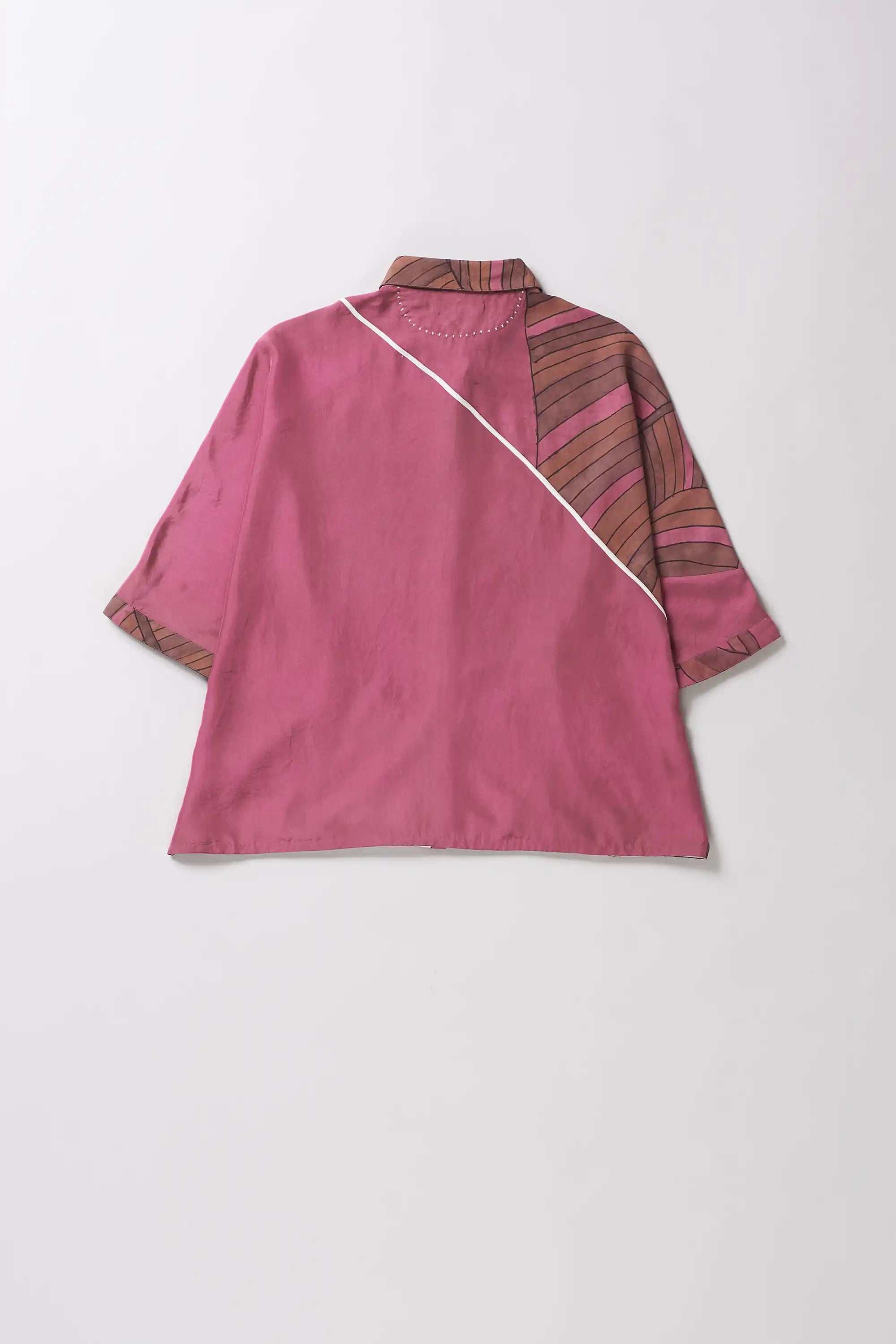 Fuchsia pink silk shirt