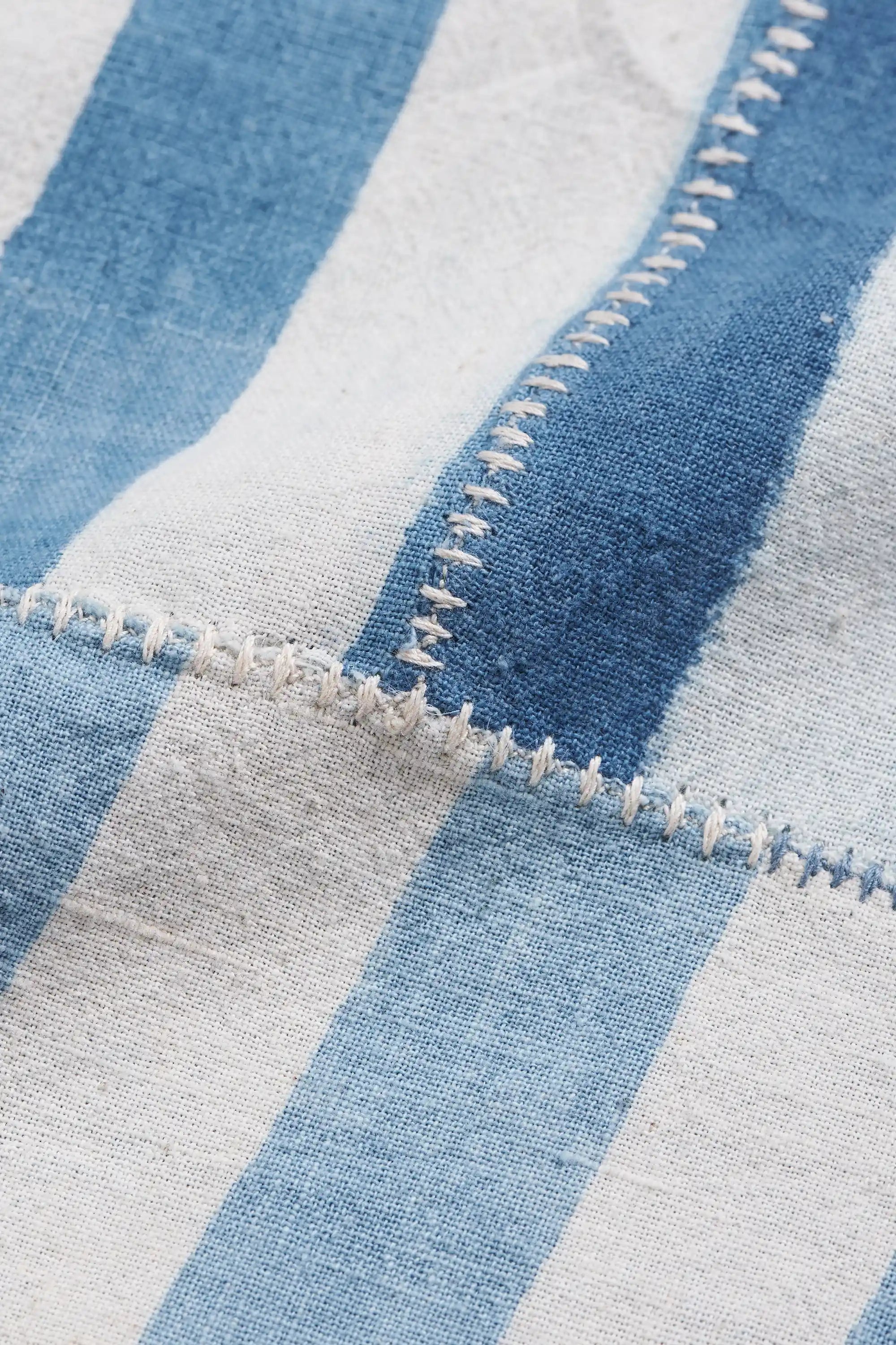 Close-up of fabric with patchwork.