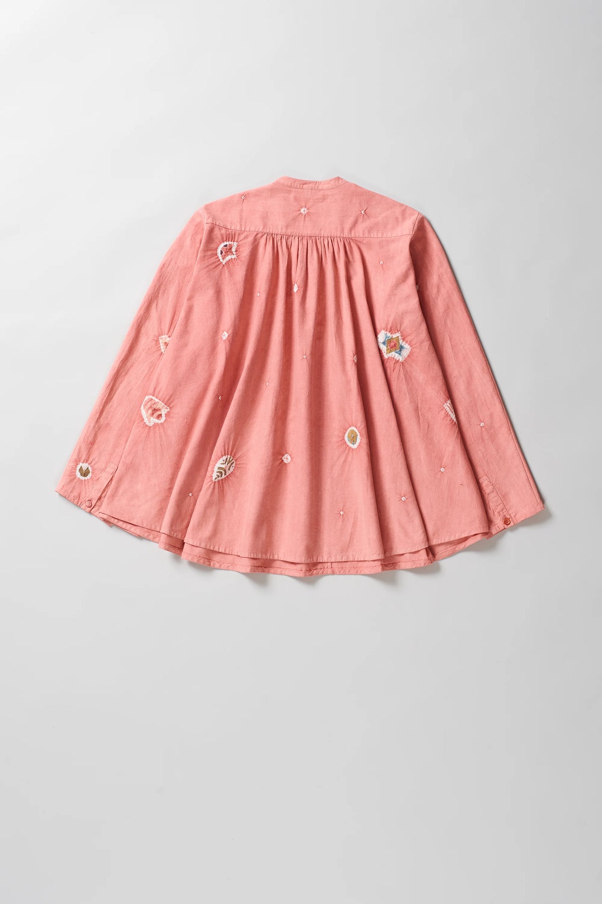 Chalk Pink Handpainted Top With Shibori