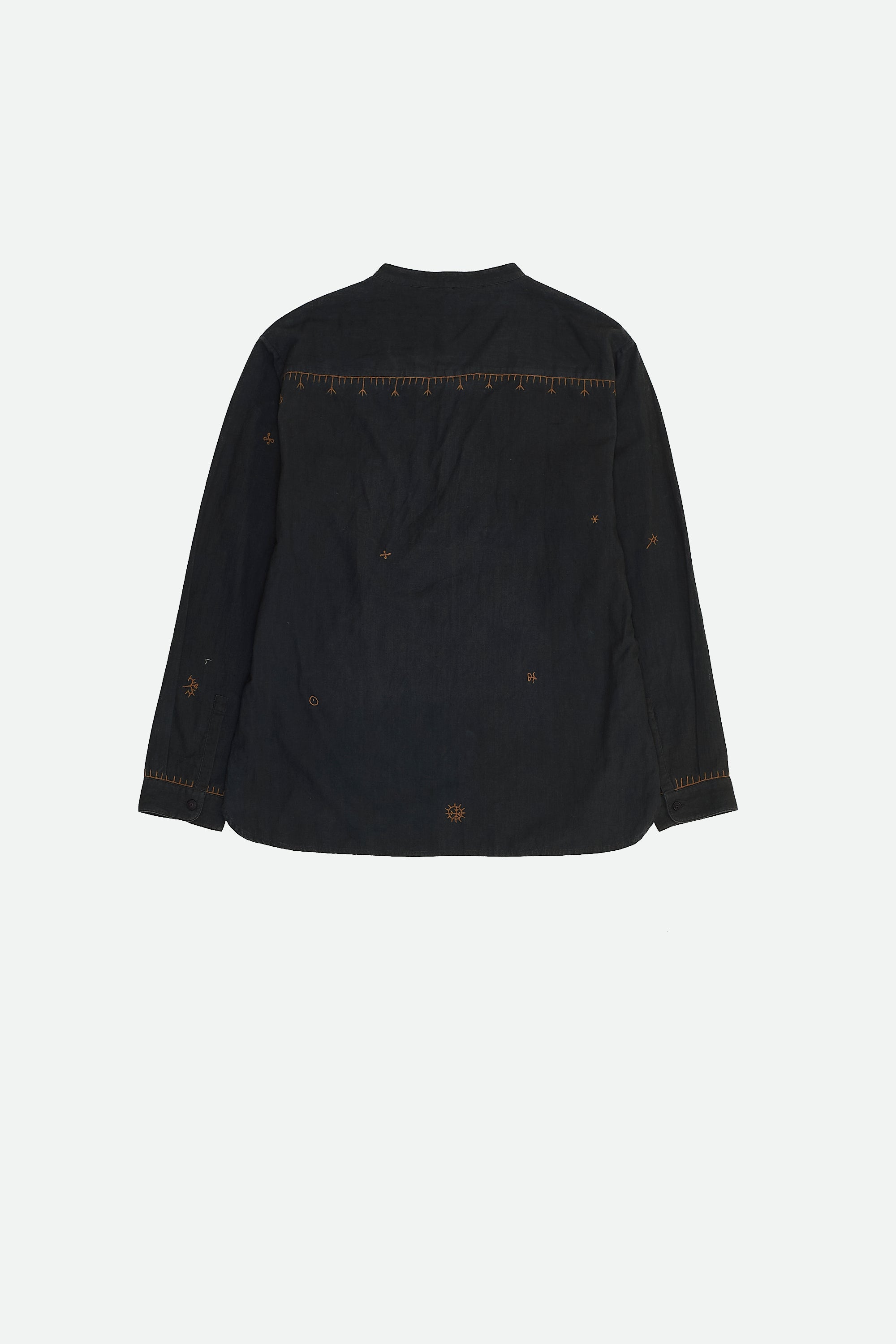 MIDNIGHT INDIGO STATEMENT TOP WITH HAND EMBROIDERY