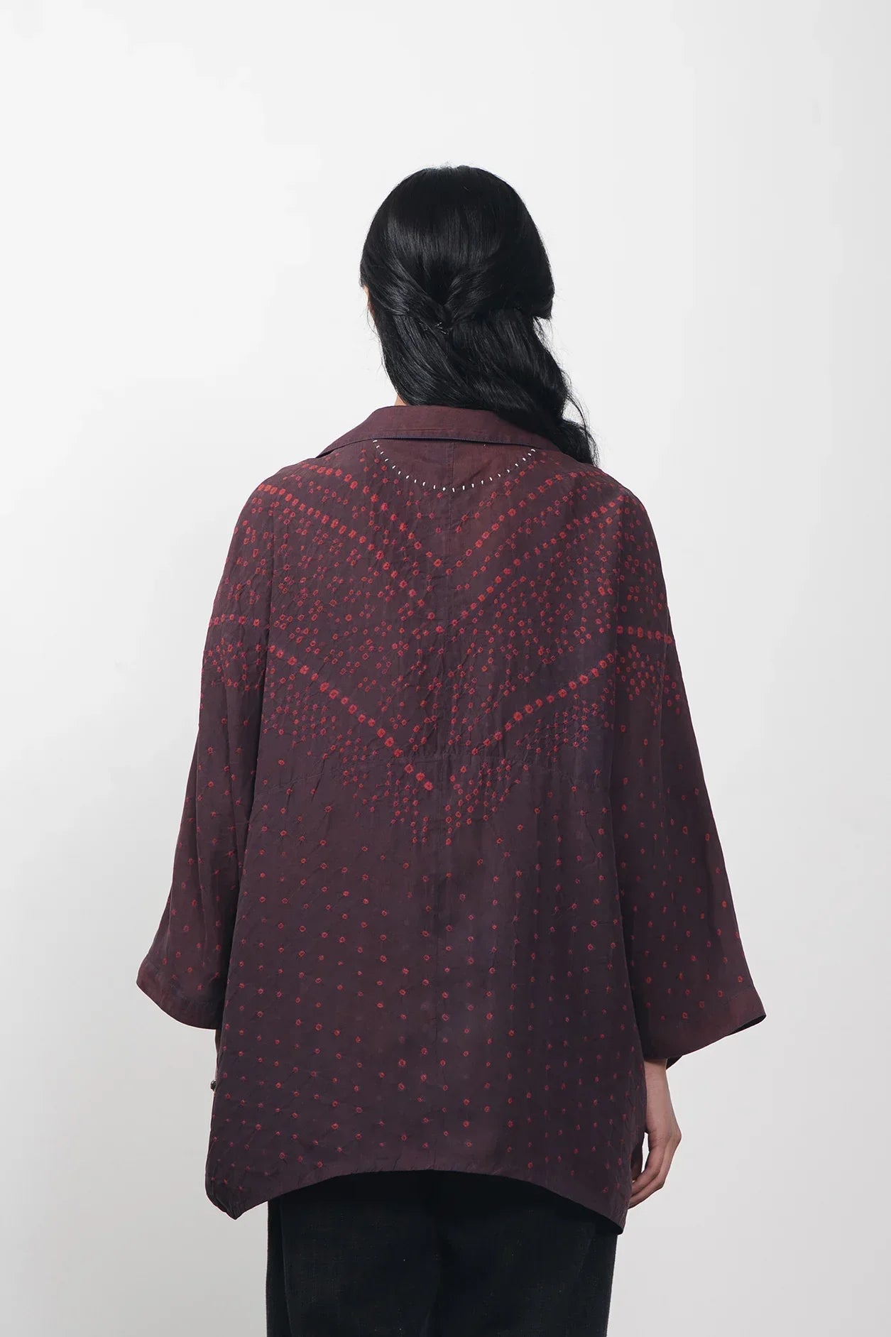 Unisex Silk Shirt with Bandhani