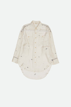 ECRU EMBROIDERED SILK SHIRT