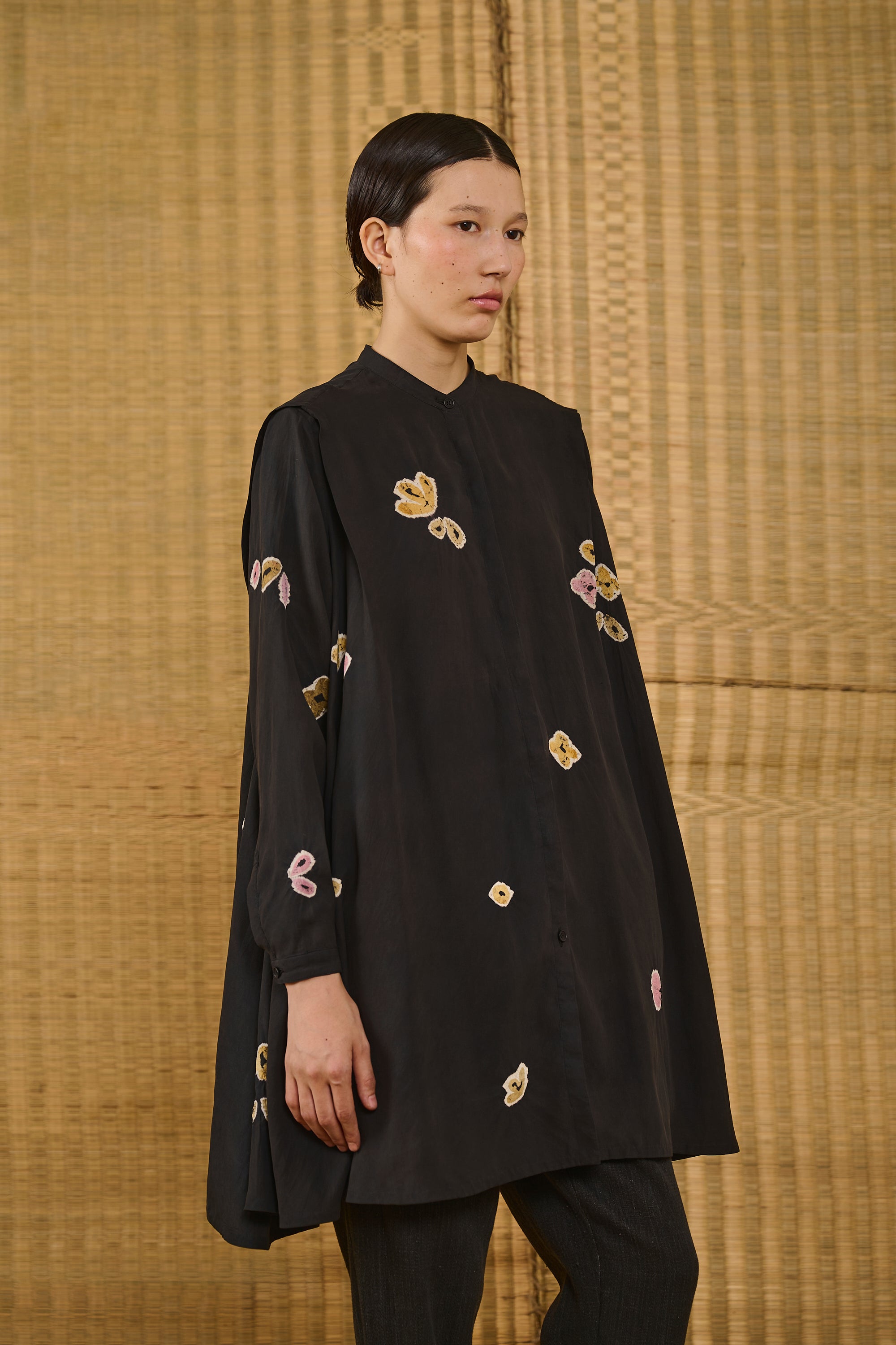 SHIBORI HANDPAINTED SHIFT DRESS
