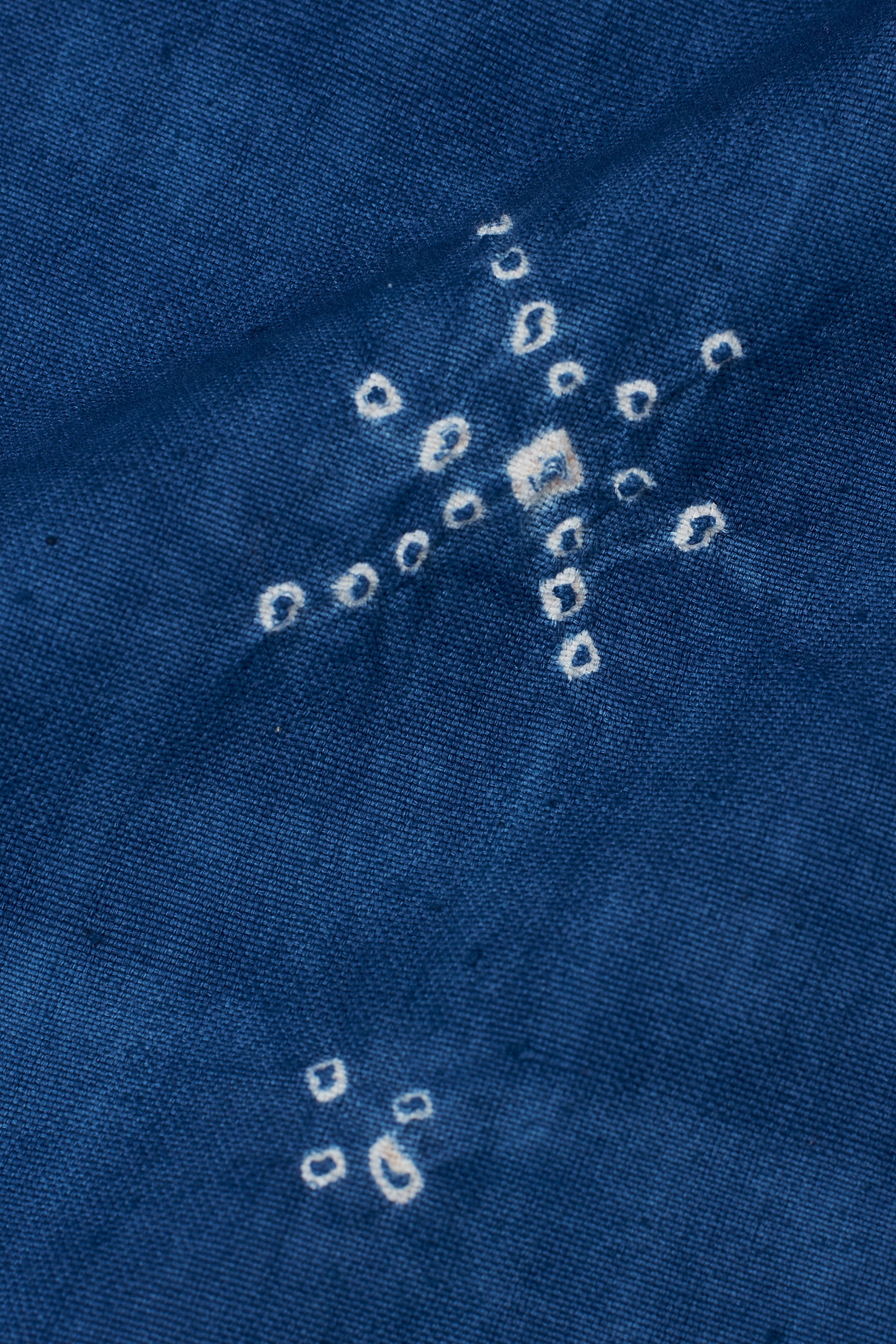 Medium Indigo Wide Legged Pants with Miniature Bandhani