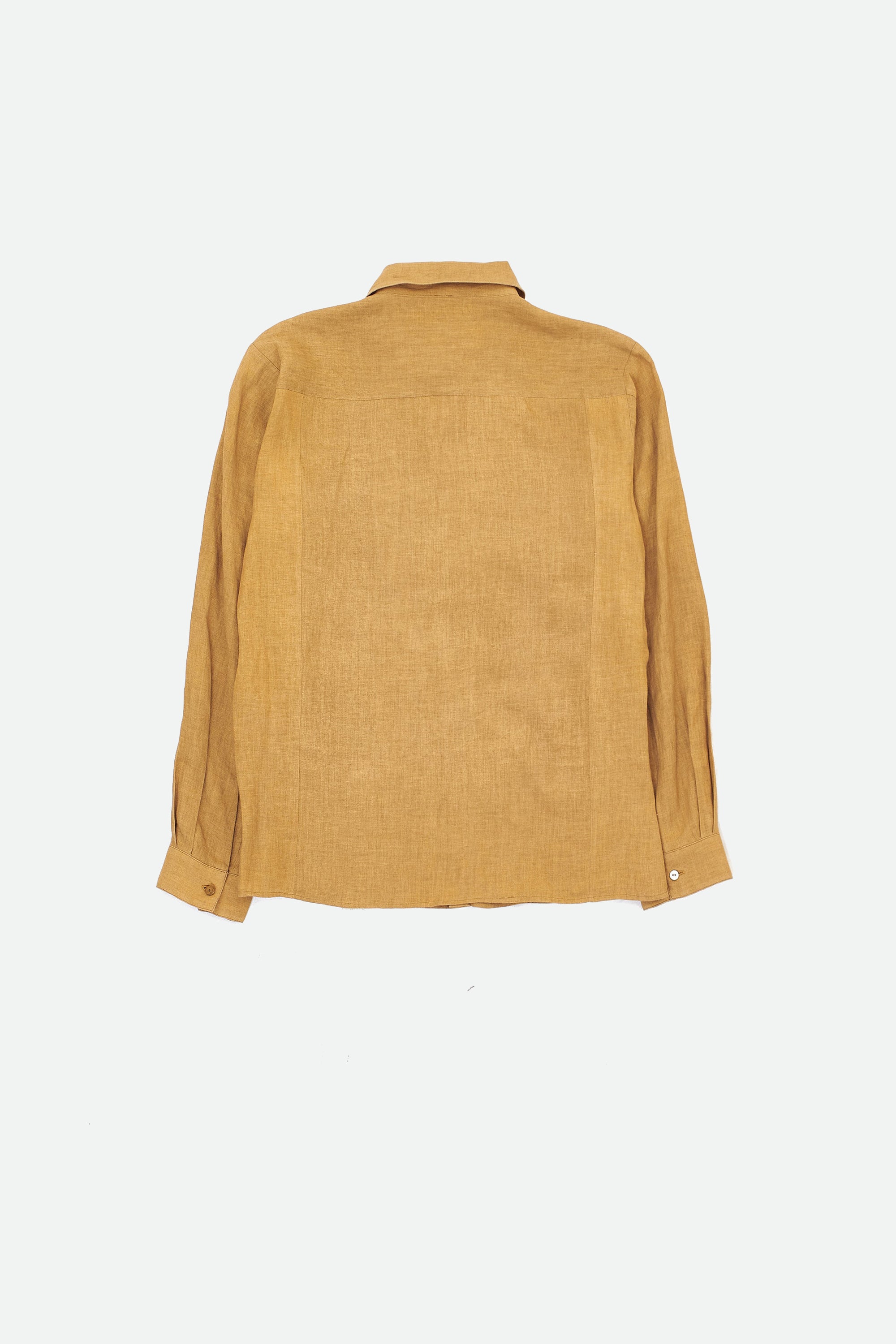 LINEN SHIRT DYED IN MUSTARD YELLOW